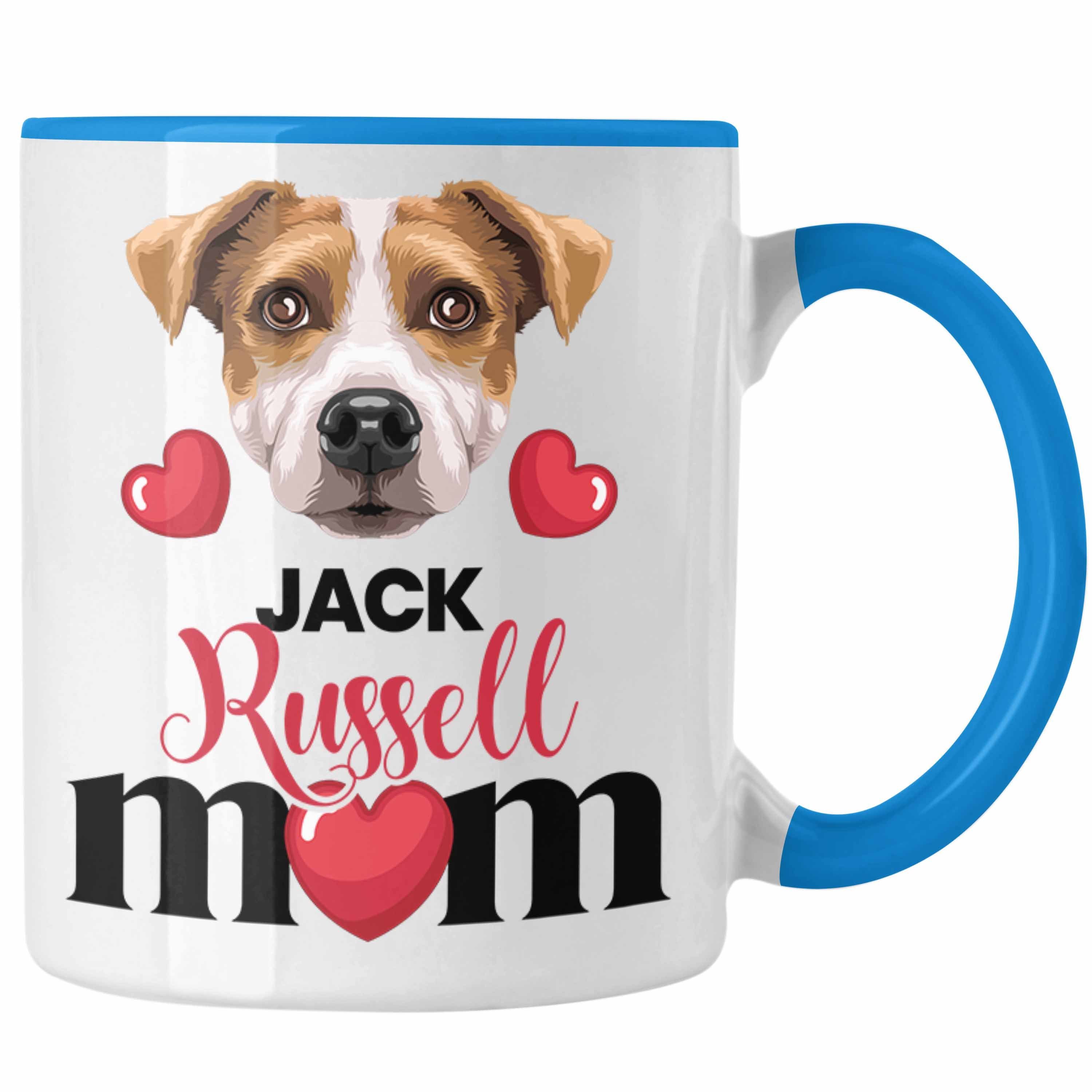 Trendation Tasse Jack Russell Besitzer Mom Mama Tasse Geschenk Lustiger Spruch Geschenk Blau