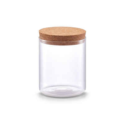 Zeller Present Vorratsglas Vorratsglas mit Korkdeckel 650 ml, Glas, Kork, (Stück, 1-tlg), Vorratsdose Lebensmittelaufbewahrung