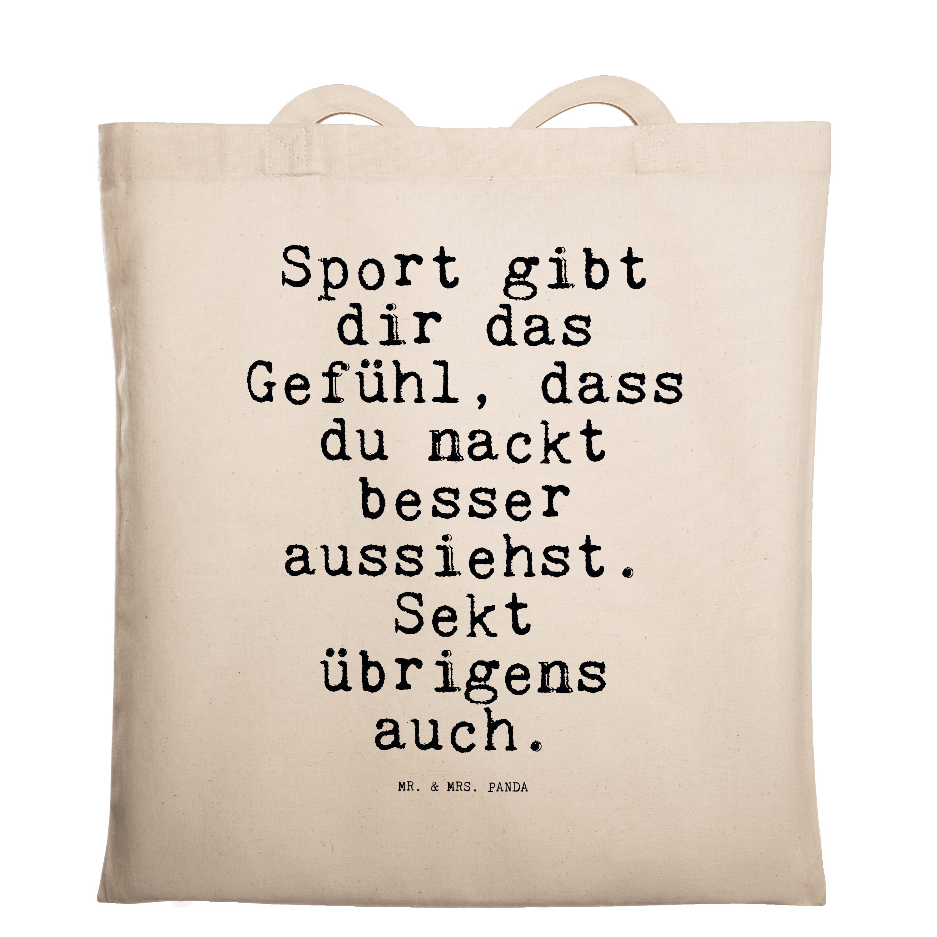 Mr. & Mrs. Panda Tragetasche »Sport gibt dir das... Transparent