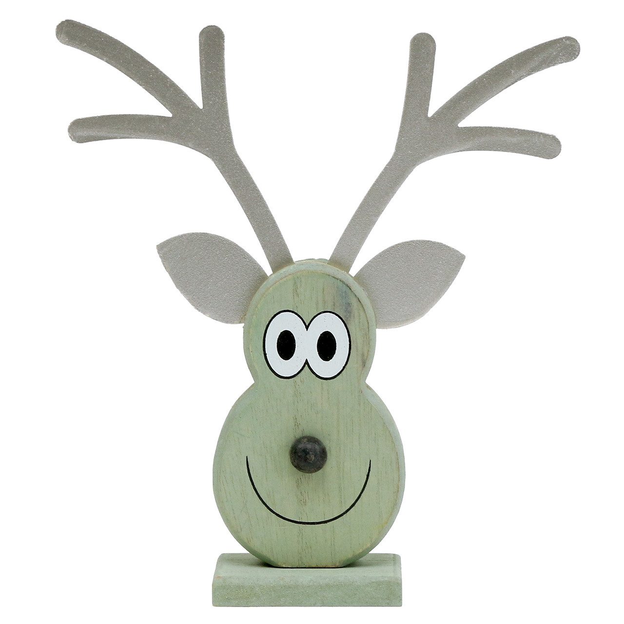 Florists Products Weihnachtsmann Elchkopf Dekoration Mint 18x16cm Holz Metall 3er Set festlich, 3 Stück