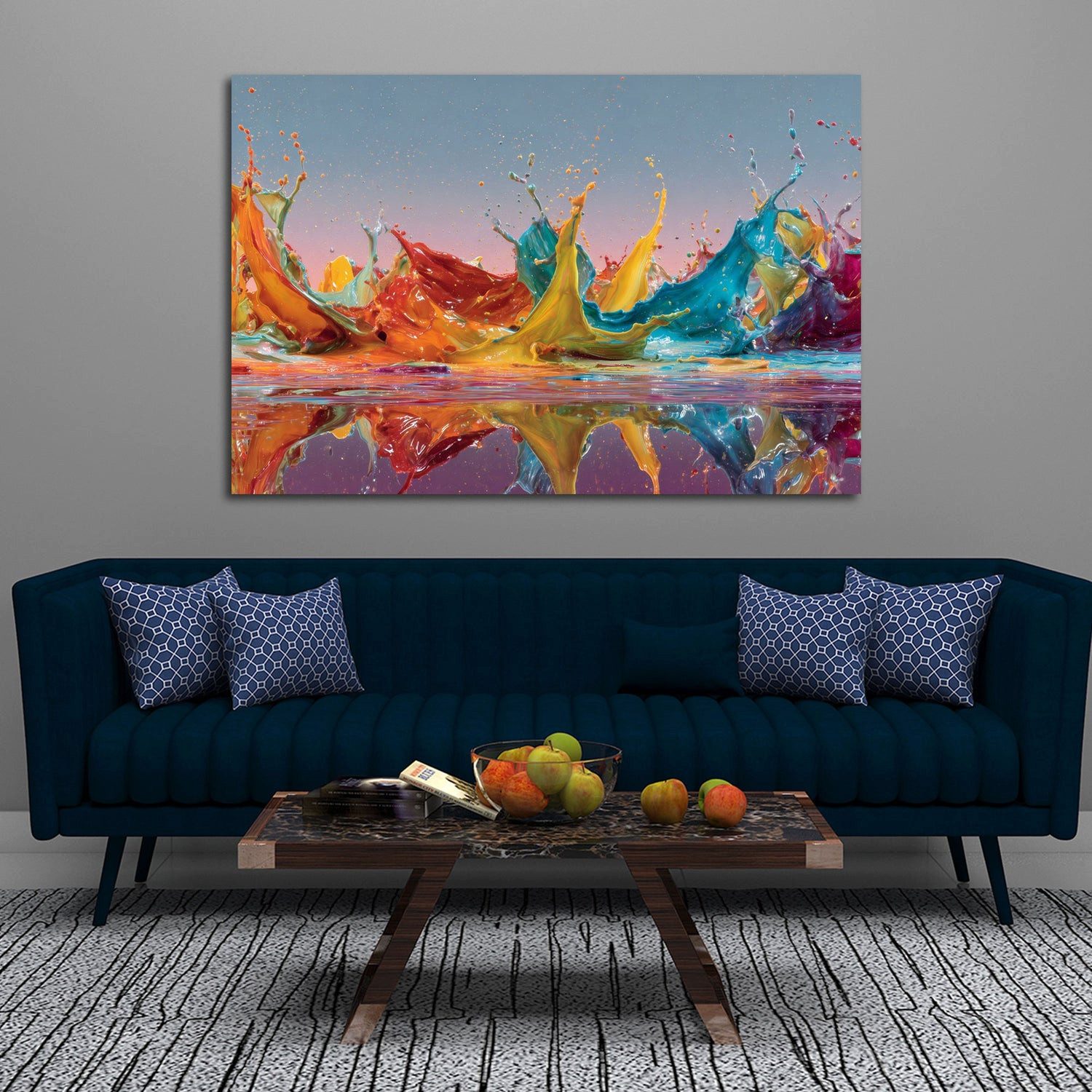 Artedinoi Leinwandbild Abstrakte Farbspritzer flüssig Pop Art Wandbild Leinwandbild Kunstdruc, Flüssige Farbspritzer, abstrakt