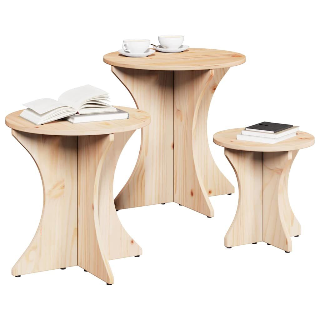 vidaXL Couchtisch Couchtisch 3 stk. Natur 46 x 46 x 47 cm (3-St)