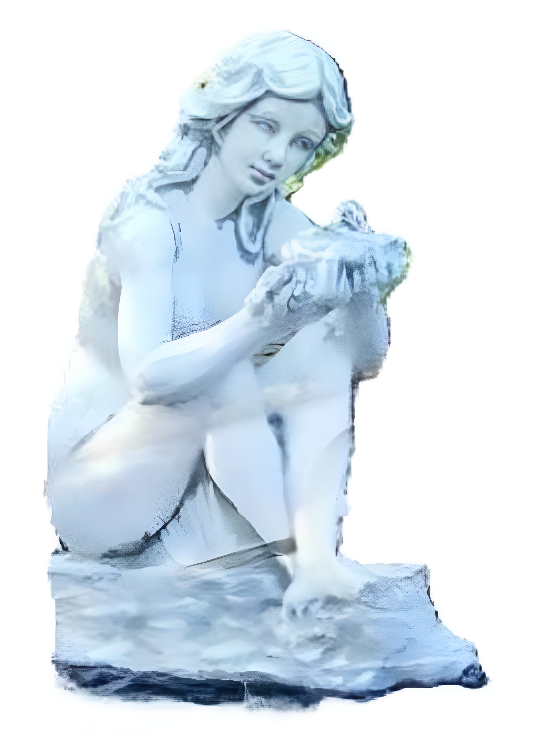 Skulptur Fontainen Teich Figur Eva Statue Figuren Statuen Skulptur 62cm 403