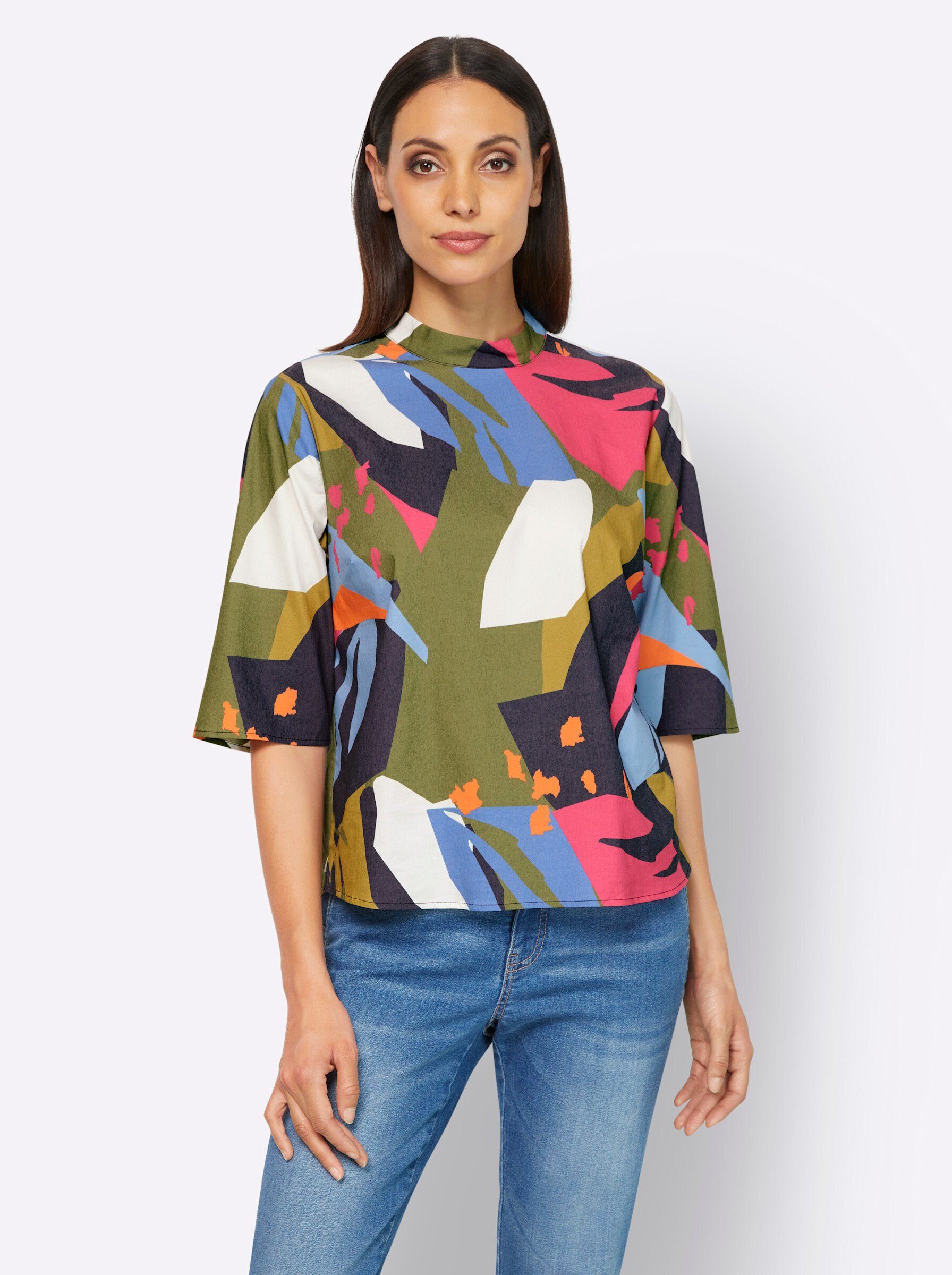 Klassische Bluse Druckbluse
