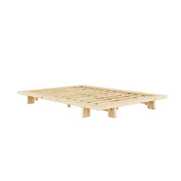 Karup Design Bettgestell JAPAN BED, Futonbett, Bodenbett, Holzrahmen, Jugendbett, Holzbett, Massivholzbett mit Lattenrost, Kiefer massiv, Doppelbett ohne Kopfteil