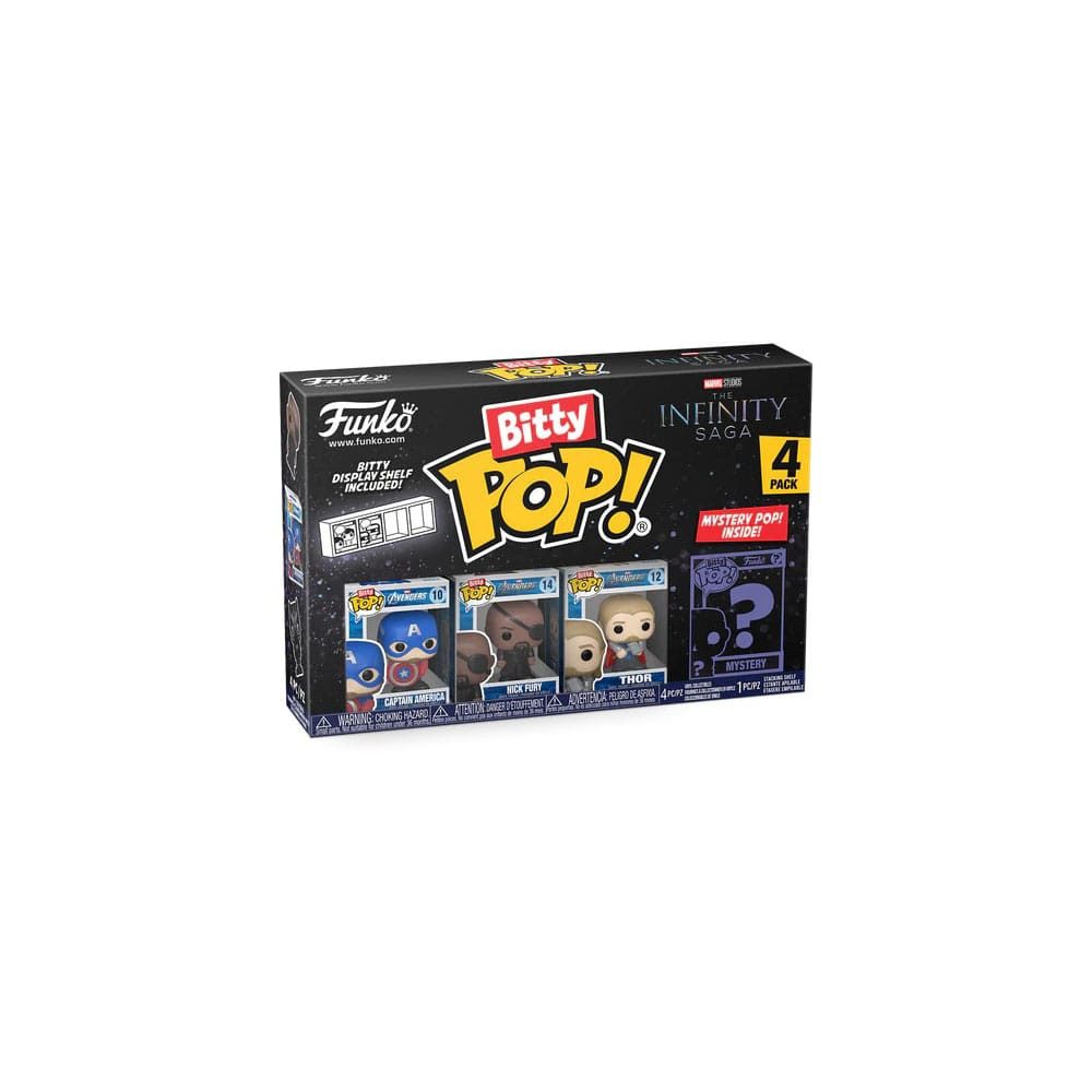 Funko Merchandise-Figur Marvel Bitty POP! Vinyl Figuren 4er-Pack Captain America 2,5 cm