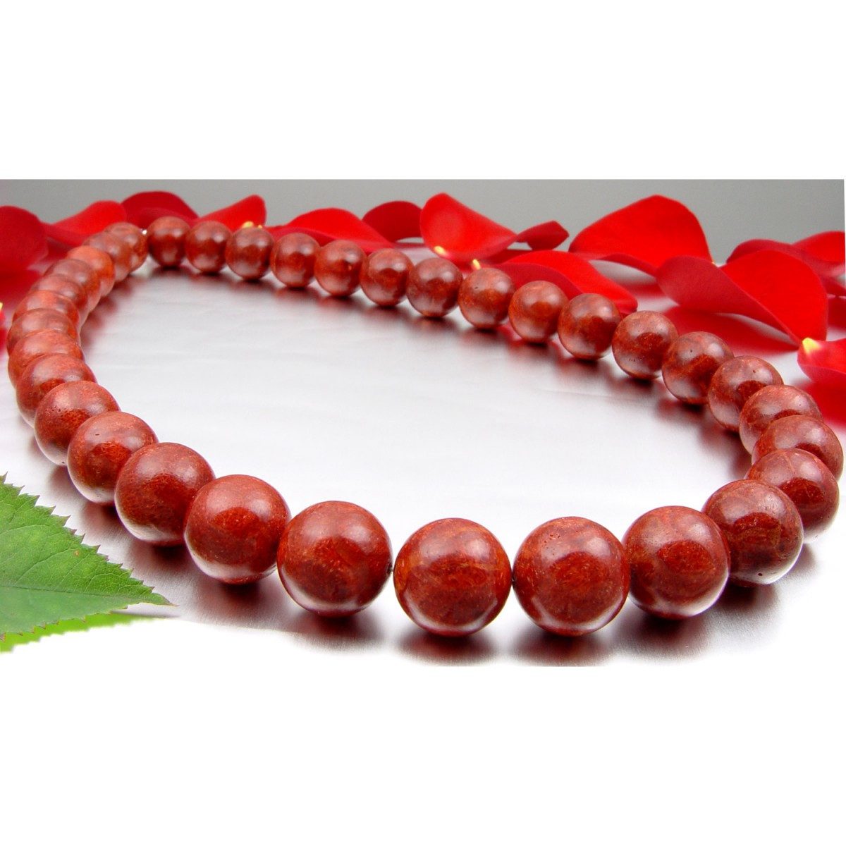 Schmuck Krone Collier Kette aus Koralle, 925 Silber, rot-braun, Silber 925 günstig online kaufen