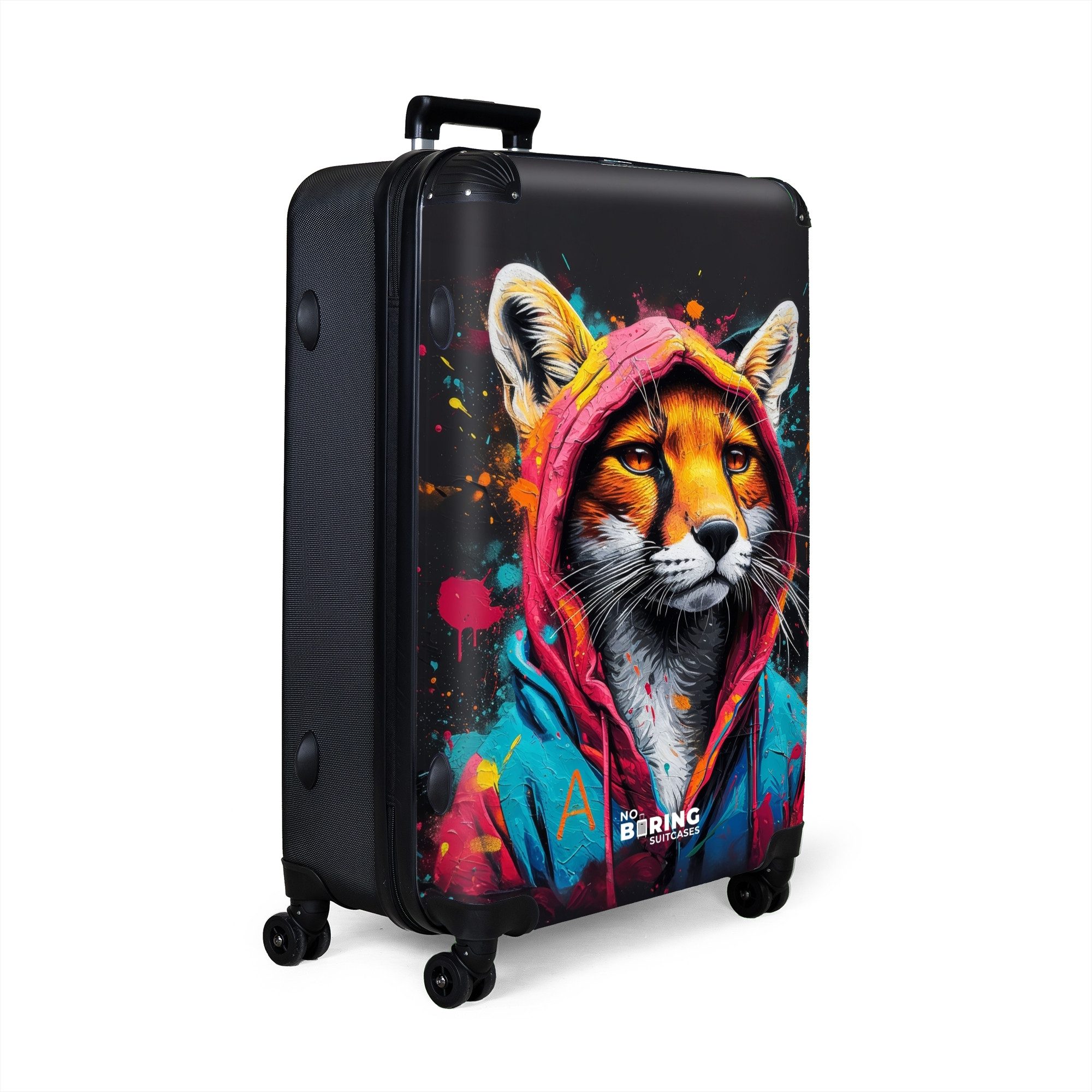 NoBoringSuitcases.com© Hartschalen-Trolley Fuchs mit rosa und günstig online kaufen