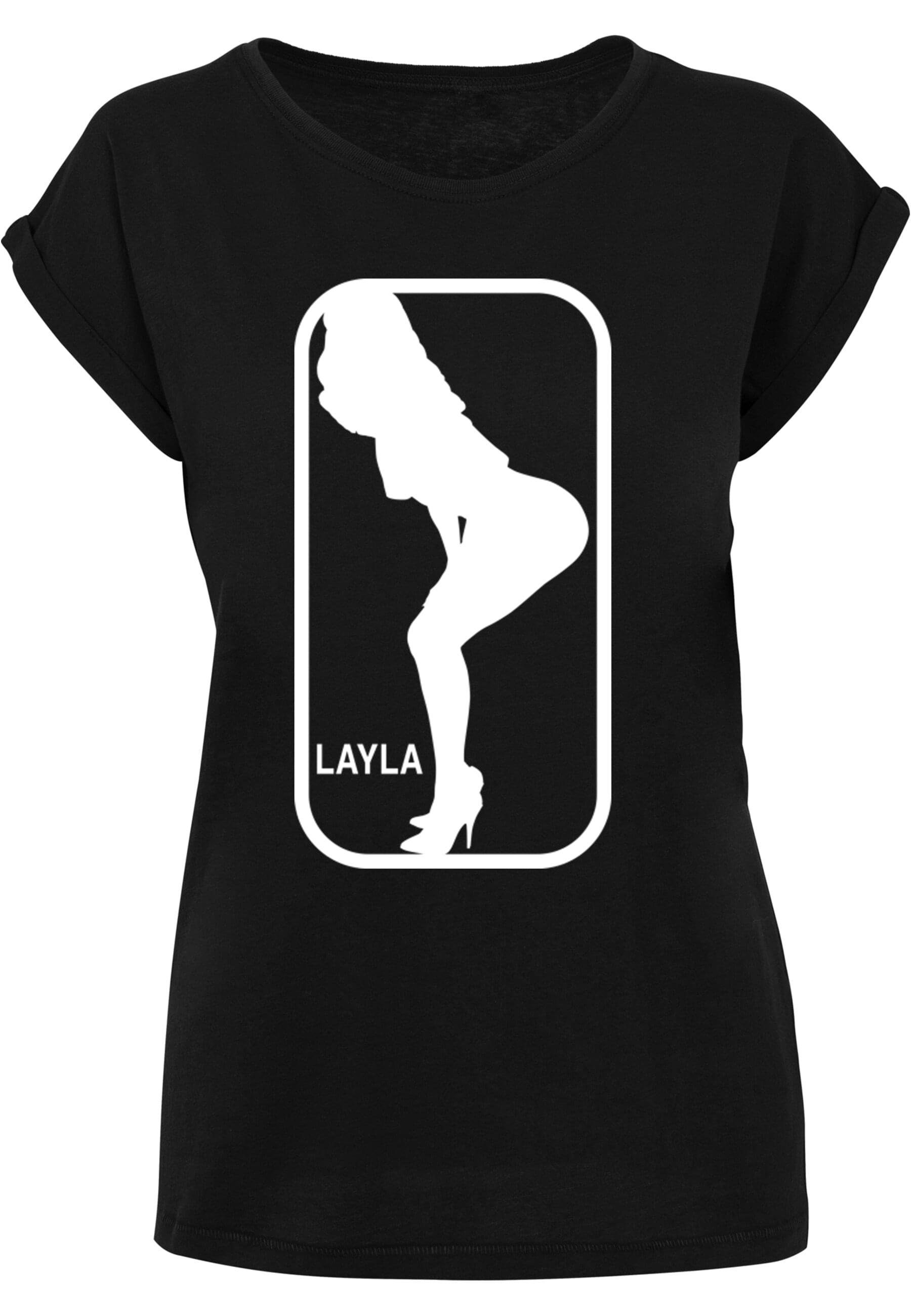black T-Shirt Merchcode Layla T-Shirt X (1-tlg) Damen Ladies Dance