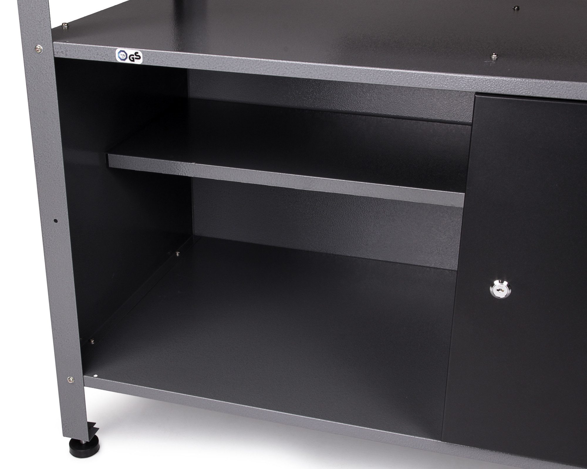 ONDIS24 Werkstatt-Set Ecklösung »One«, (3-tlg), Arbeitshöhe 85 cm - Buchen Arbeitsplatte 27 mm stark