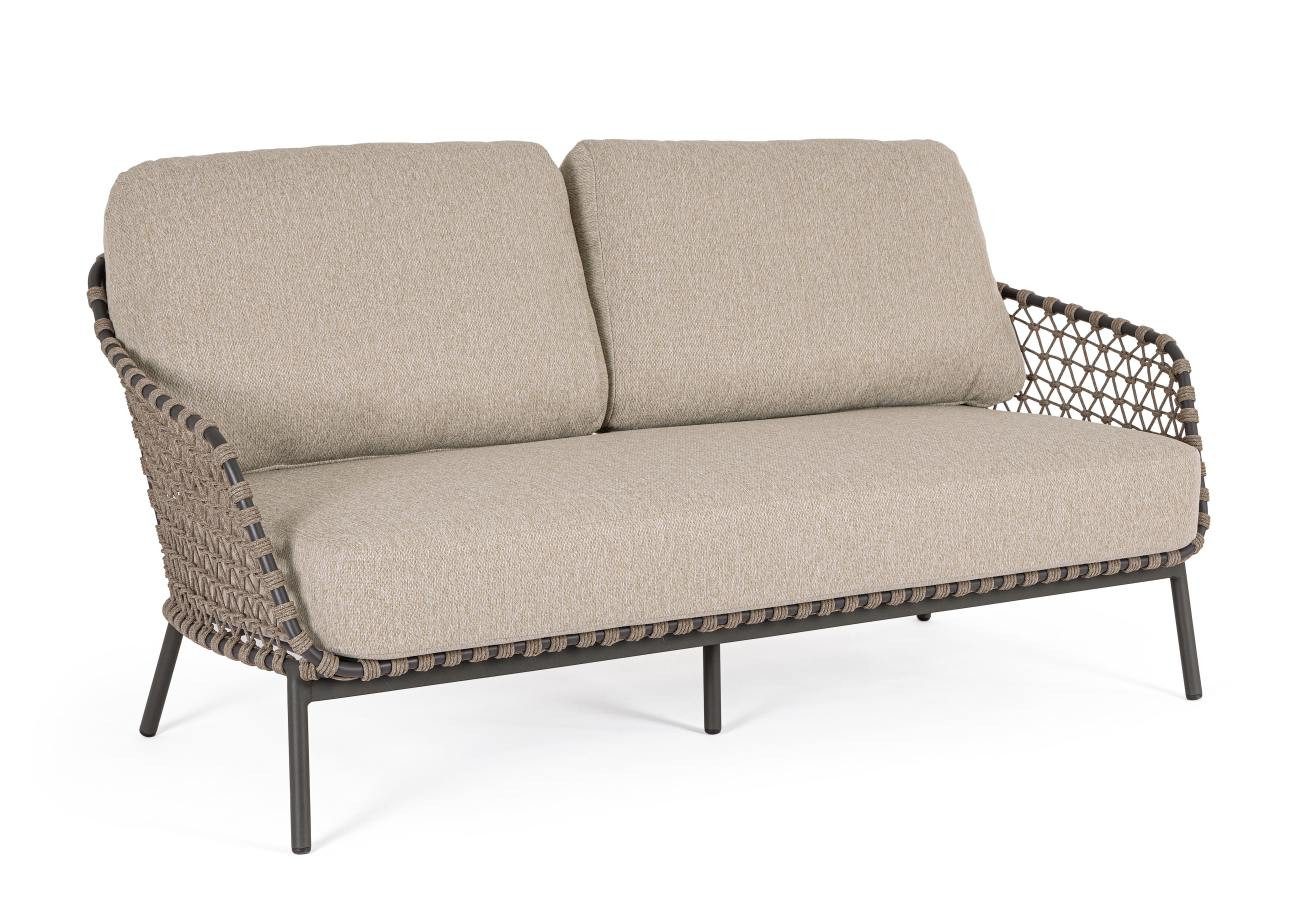 Gartensofa Ivissa aus Metall, Anthrazit