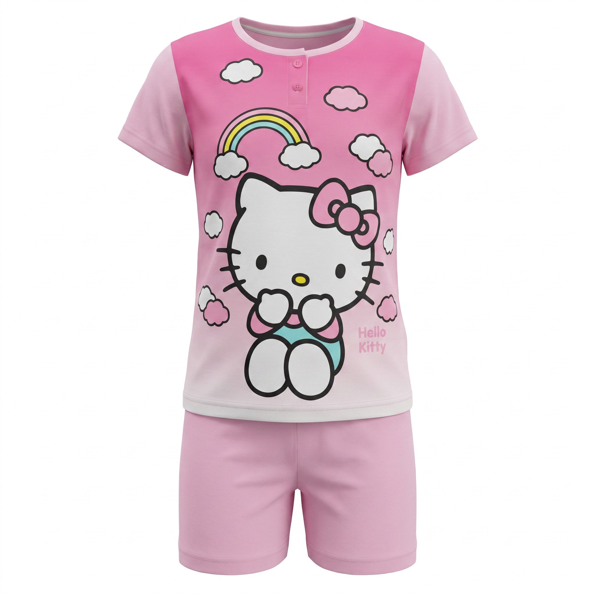Schlafanzug Hello Kitty Kinder Mädchen Schlafanzug Pyjama Shirt Shorts
