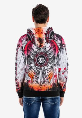 Cipo & Baxx Kapuzensweatshirt mit coolem Allover-Print