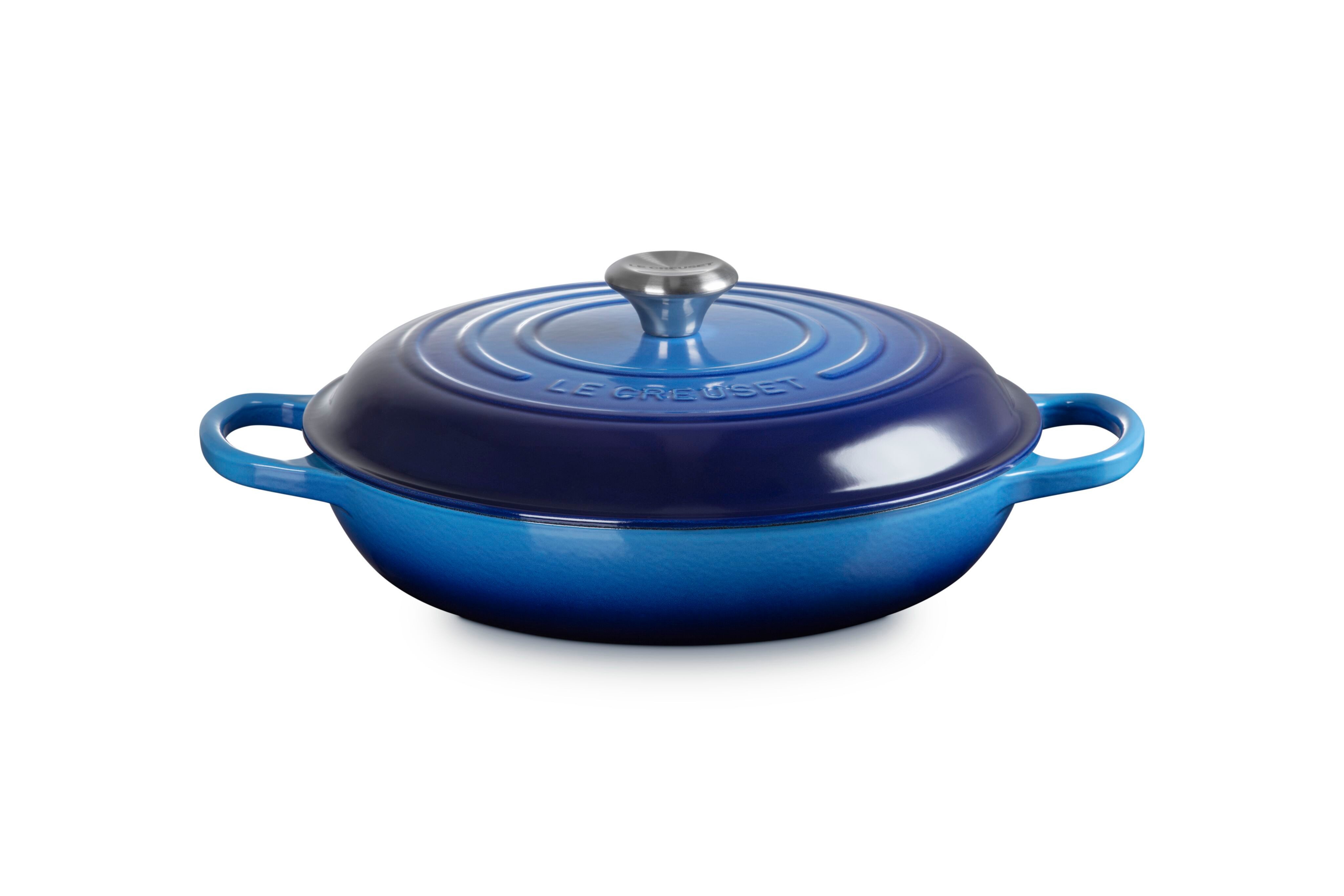 LE CREUSET Bratentopf Gourmet-Profitopf, Gusseisen, Ø 26 cm, 4,2 l, 4,21 kg, Azure, 21180262202430