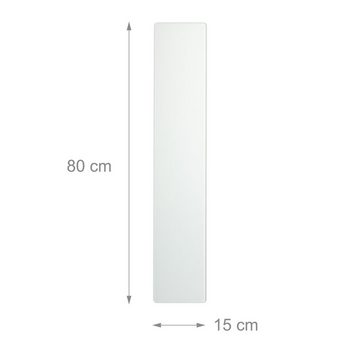 relaxdays Magnettafel Glas-Magnetboard Weiß, 15 x 80 cm