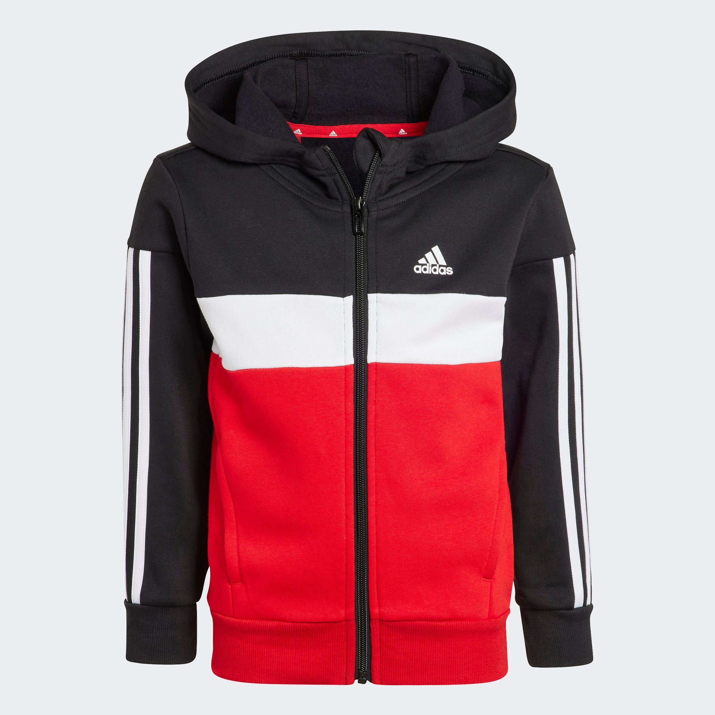 adidas Sportswear Trainingsanzug LK 3S TIB FL TS (2-tlg) Better Scarlet / White / Black | Trainingsanzüge