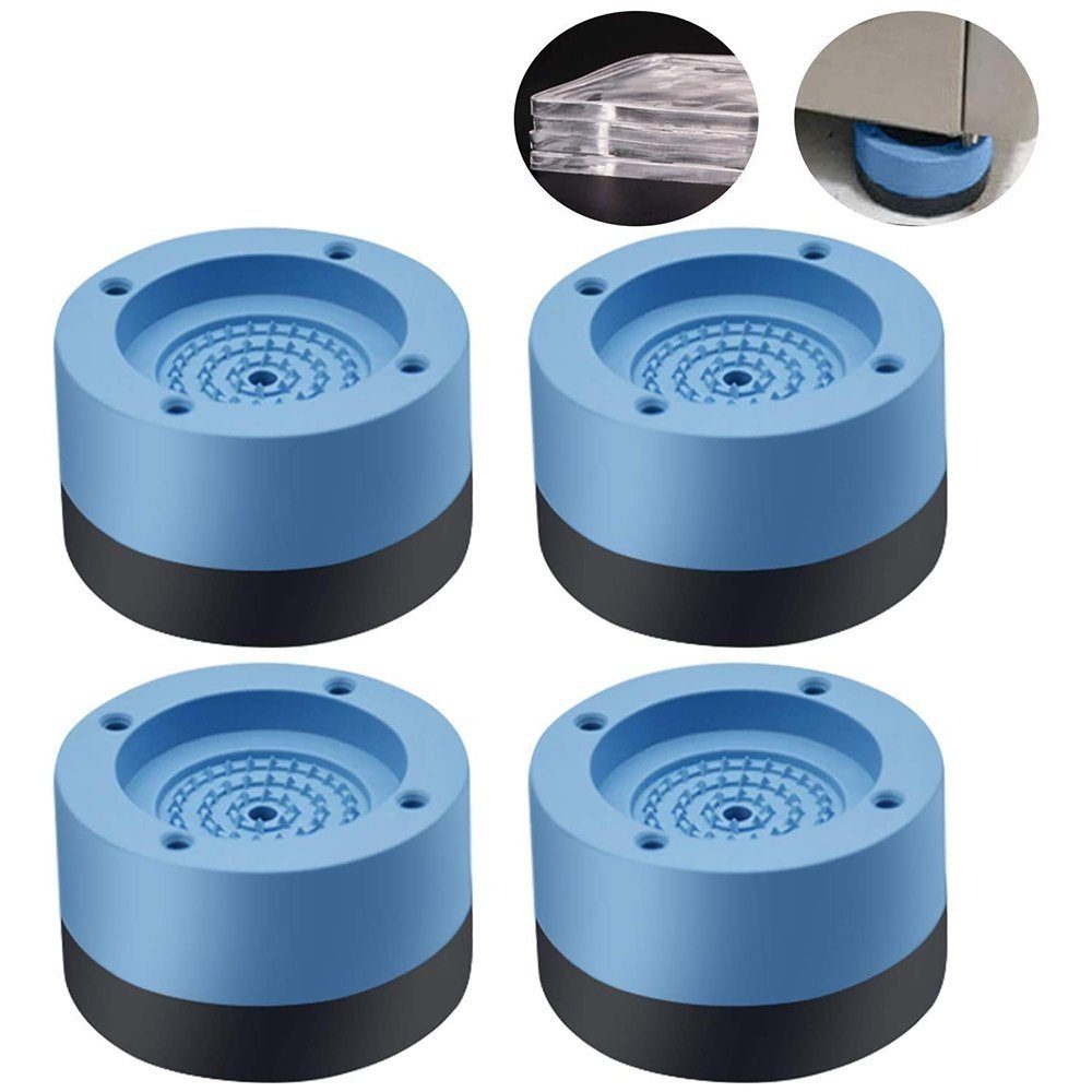 TUABUR Waschmaschinenuntergestell 4 Waschmaschinenfüße mit Anti-Rutsch- und Anti-Vibrations-Pads (4 cm)