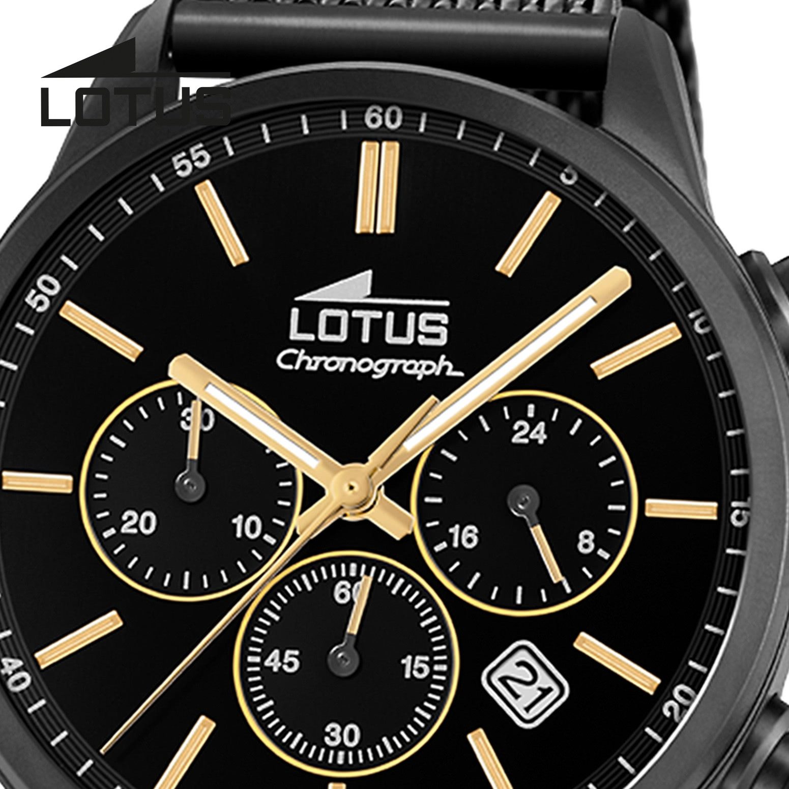 Lotus Quarzuhr Lotus Herrenuhr Khrono Armbanduhr, (Analoguhr), Herren Armbanduhr rund, groß (ca. 42mm), Edelstahl, Luxus