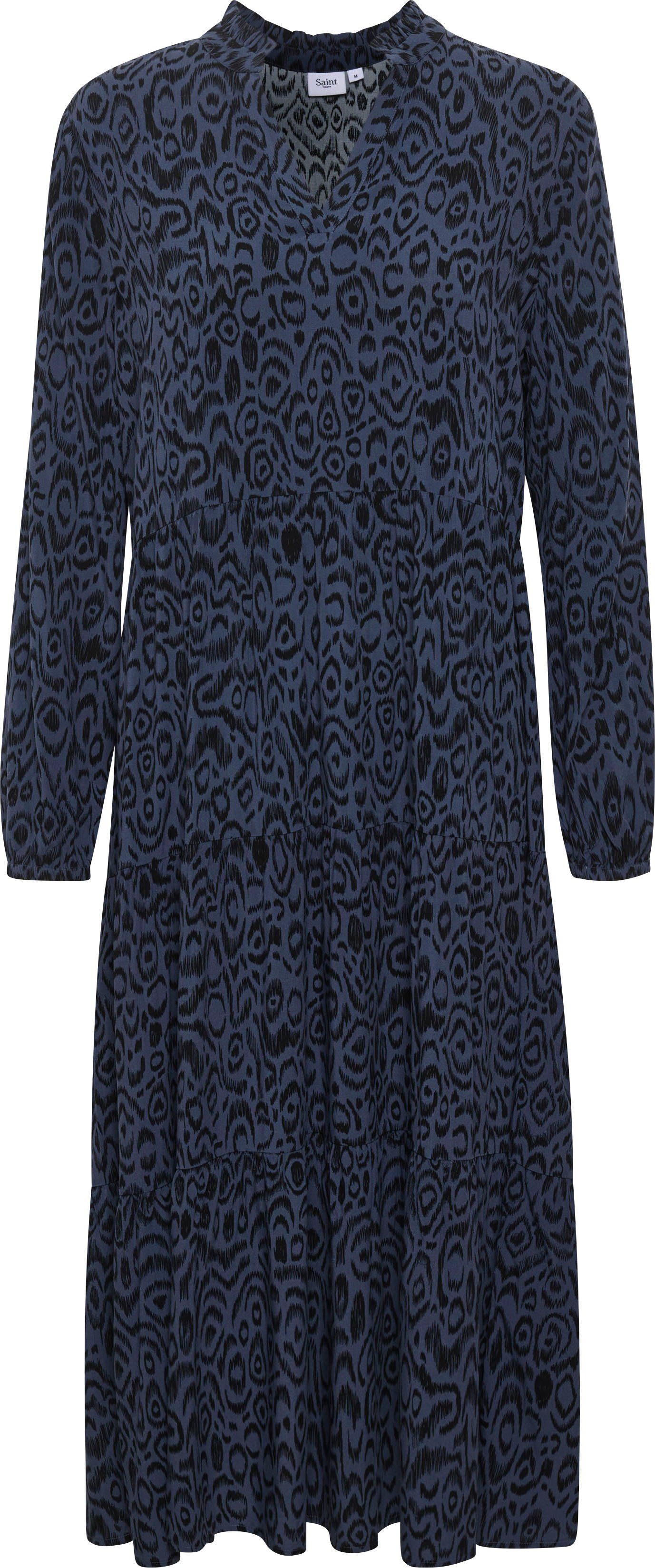 Saint Tropez Sommerkleid EdaSZ Maxi Dress mit Volant Ombre Blue Big Nature Verse | Sommerkleider