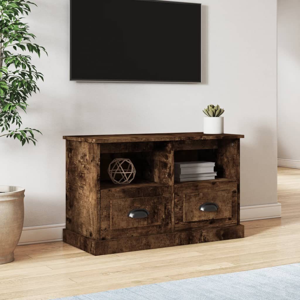 furnicato TV-Schrank Räuchereiche 80x35x50 cm Holzwerkstoff