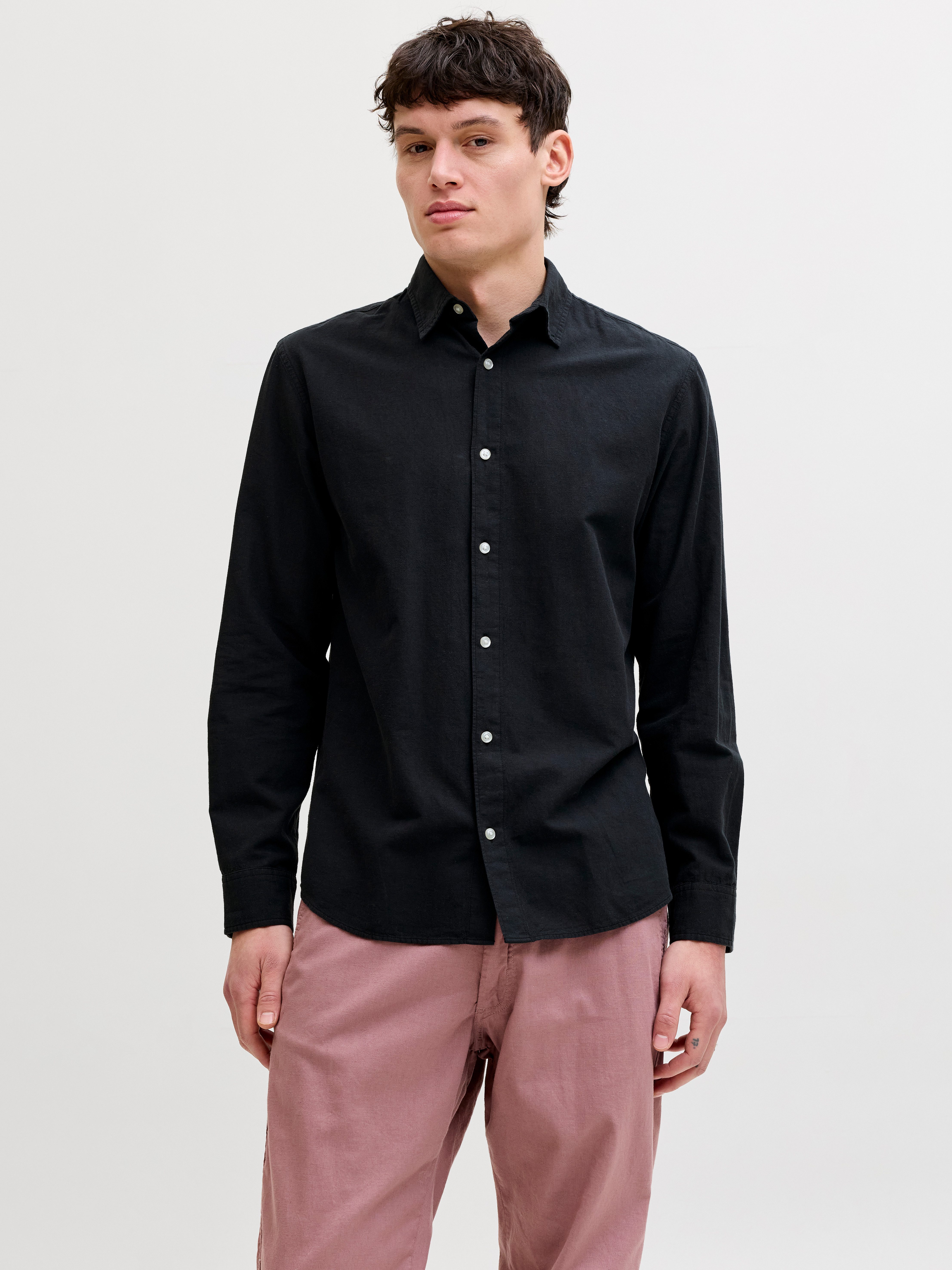 Langarmhemd JJEBREEZE LINEN BLEND SHIRT L/S SN