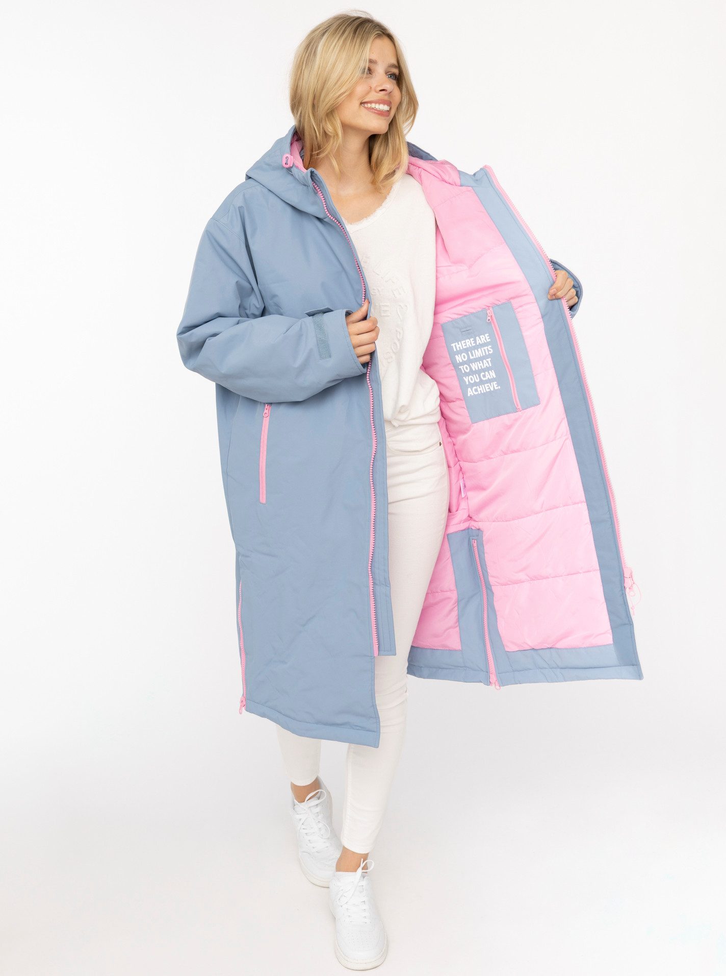 Zwillingsherz Kurzmantel "Oversize Windjacke ZH" Kapuze, Reißverschluss, seitliche Taschen, leicht wattiert