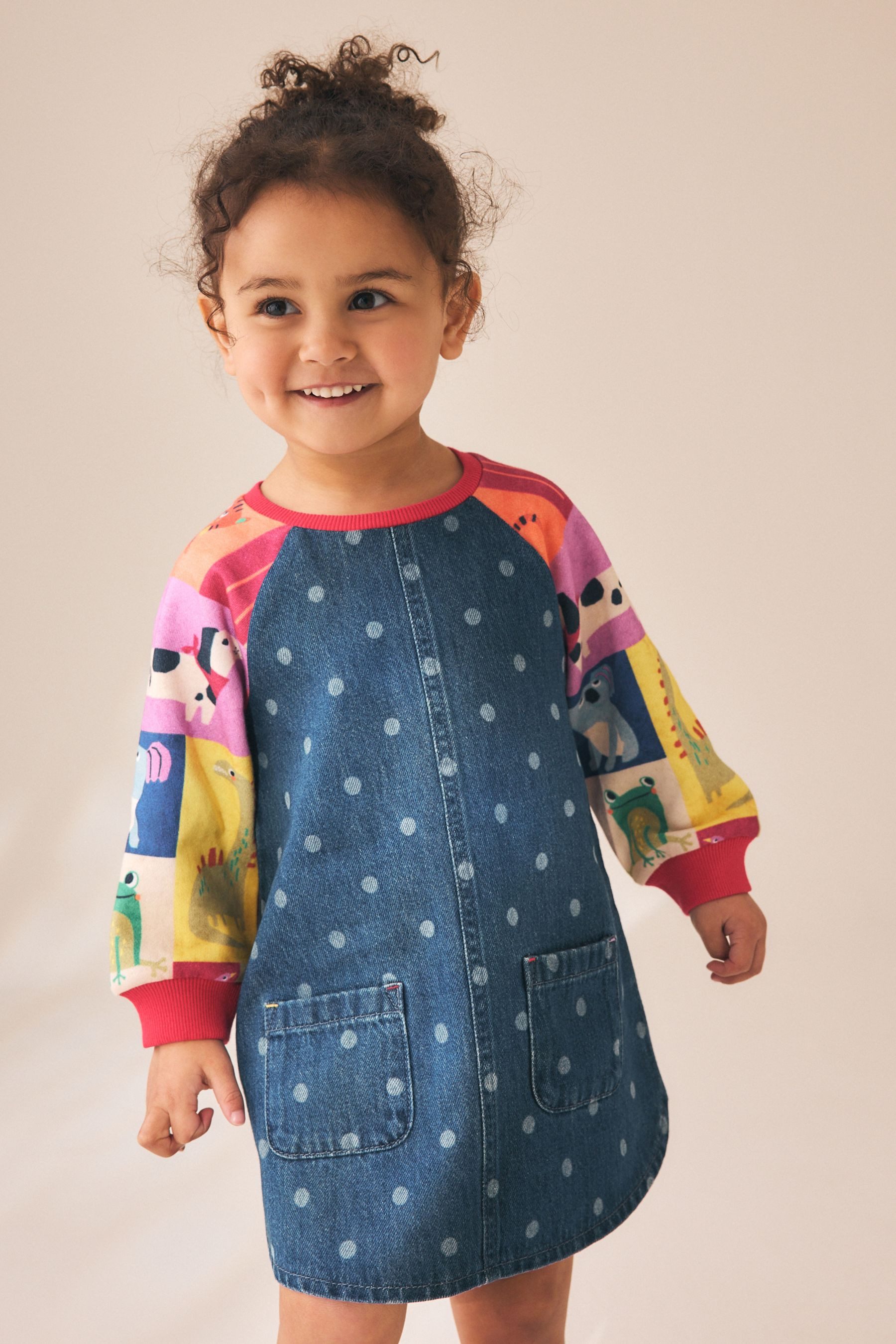Next Jeanskleid Denim-Kleid mit Raglanärmeln (1-tlg)