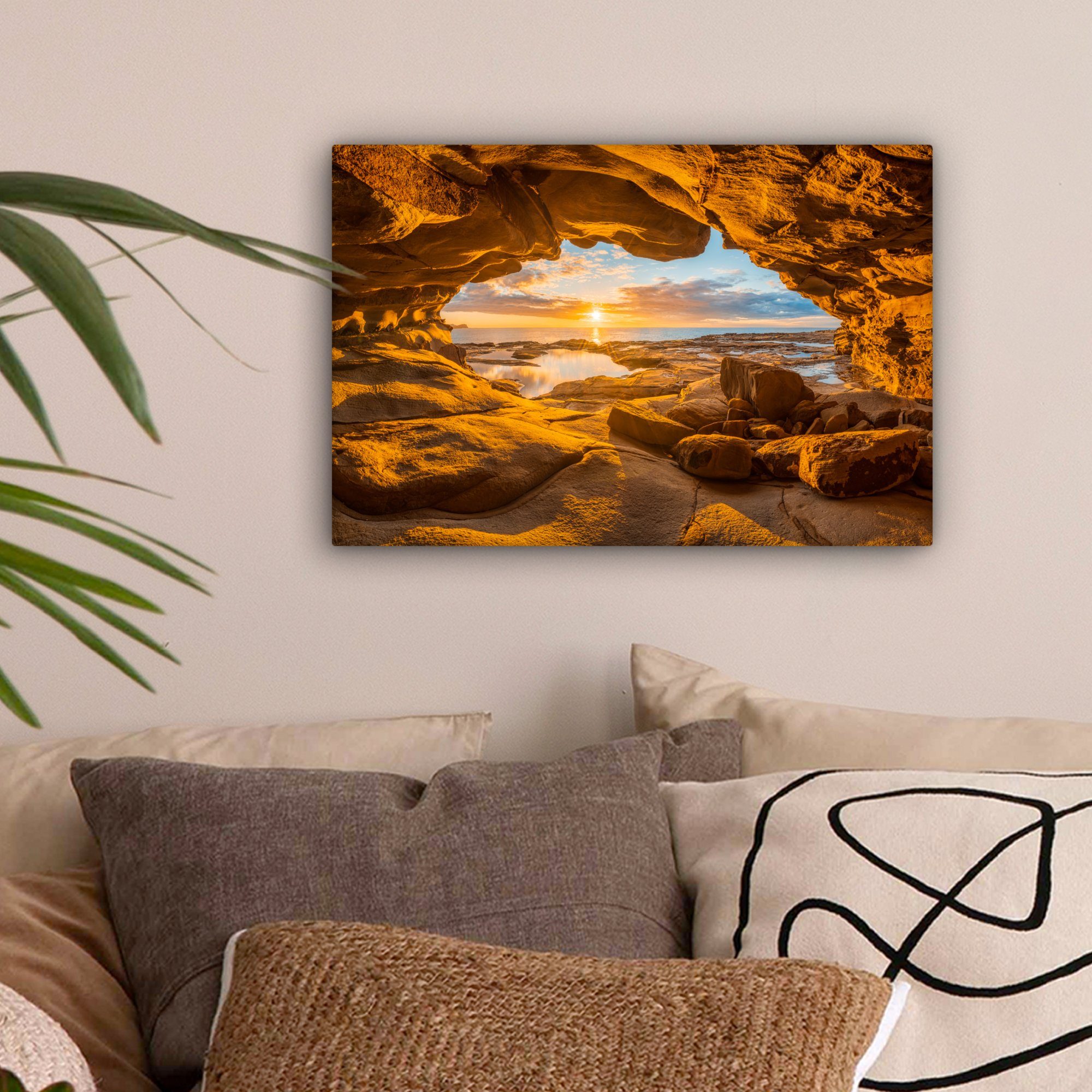 OneMillionCanvasses® Leinwandbild Höhle - Meer - günstig online kaufen