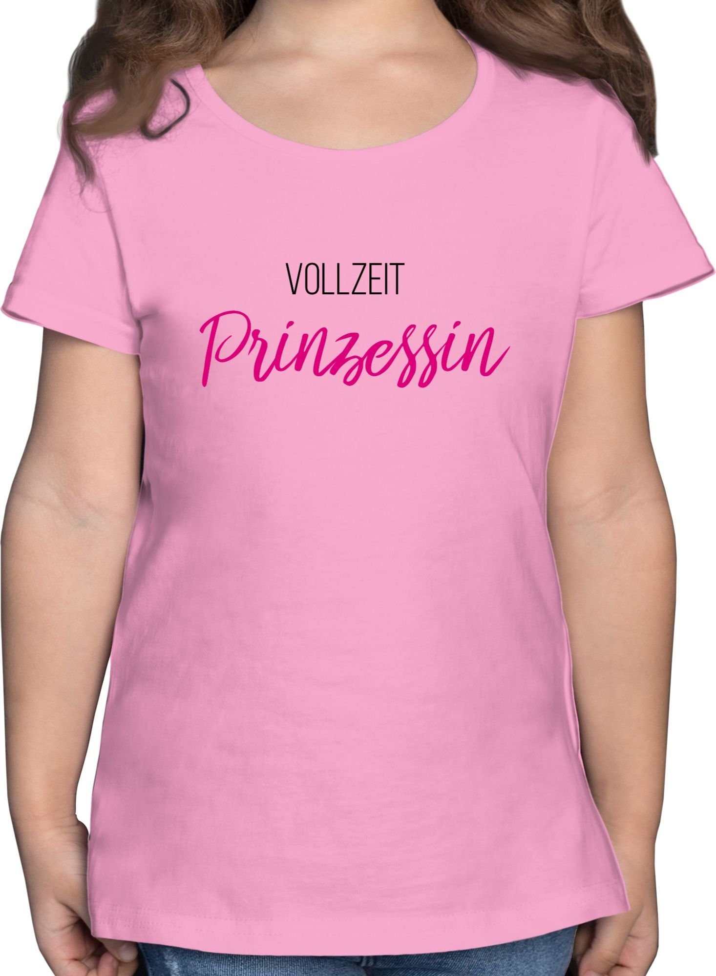 Shirtracer T-Shirt Vollzeit Prinzessin Statement Sprüche Kinder 1 Rosa