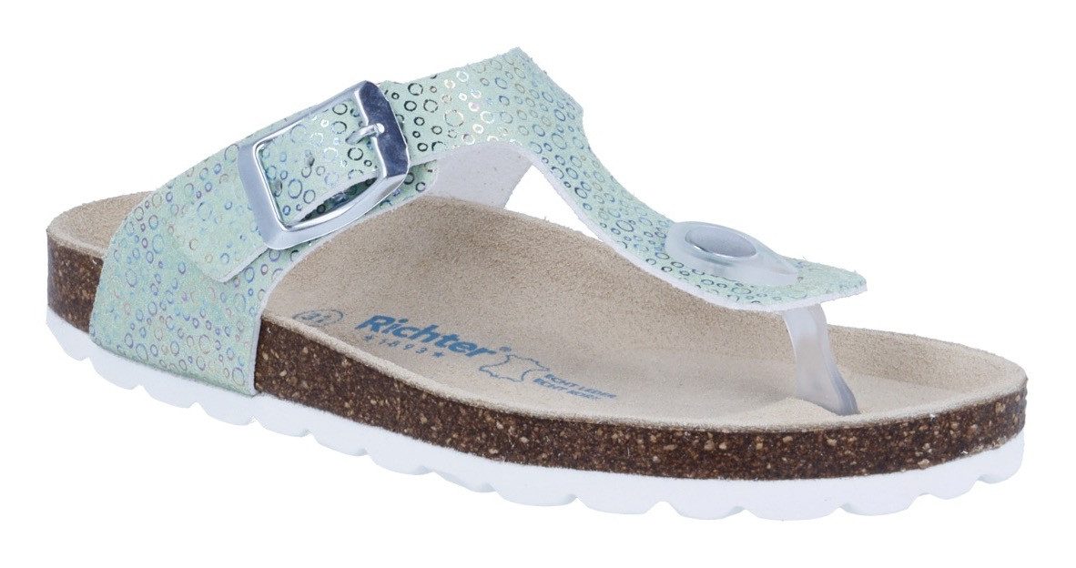 Richter Bio WMS: weit Zehentrenner Hausschuh mit Glitzer, Größenschablone z günstig online kaufen