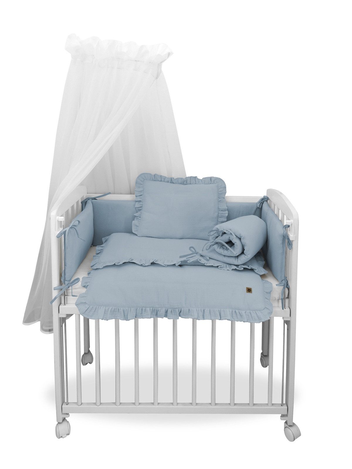 Babyhafen Beistellbett Stubenwagen Musselin Beige Ecru günstig online kaufen
