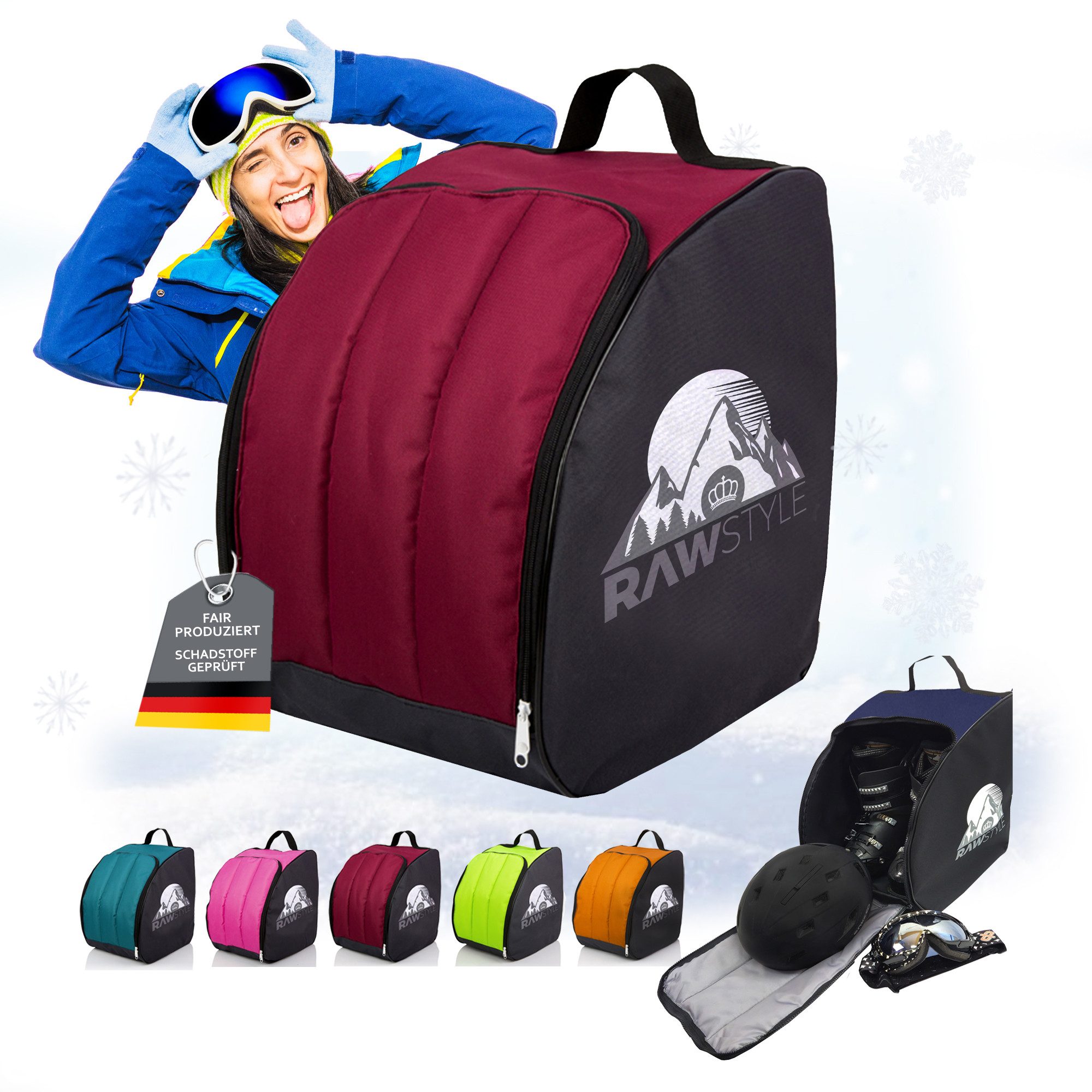 Skitasche Skischuhtasche Skischuh-Rucksack wasserdicht Tragegriff