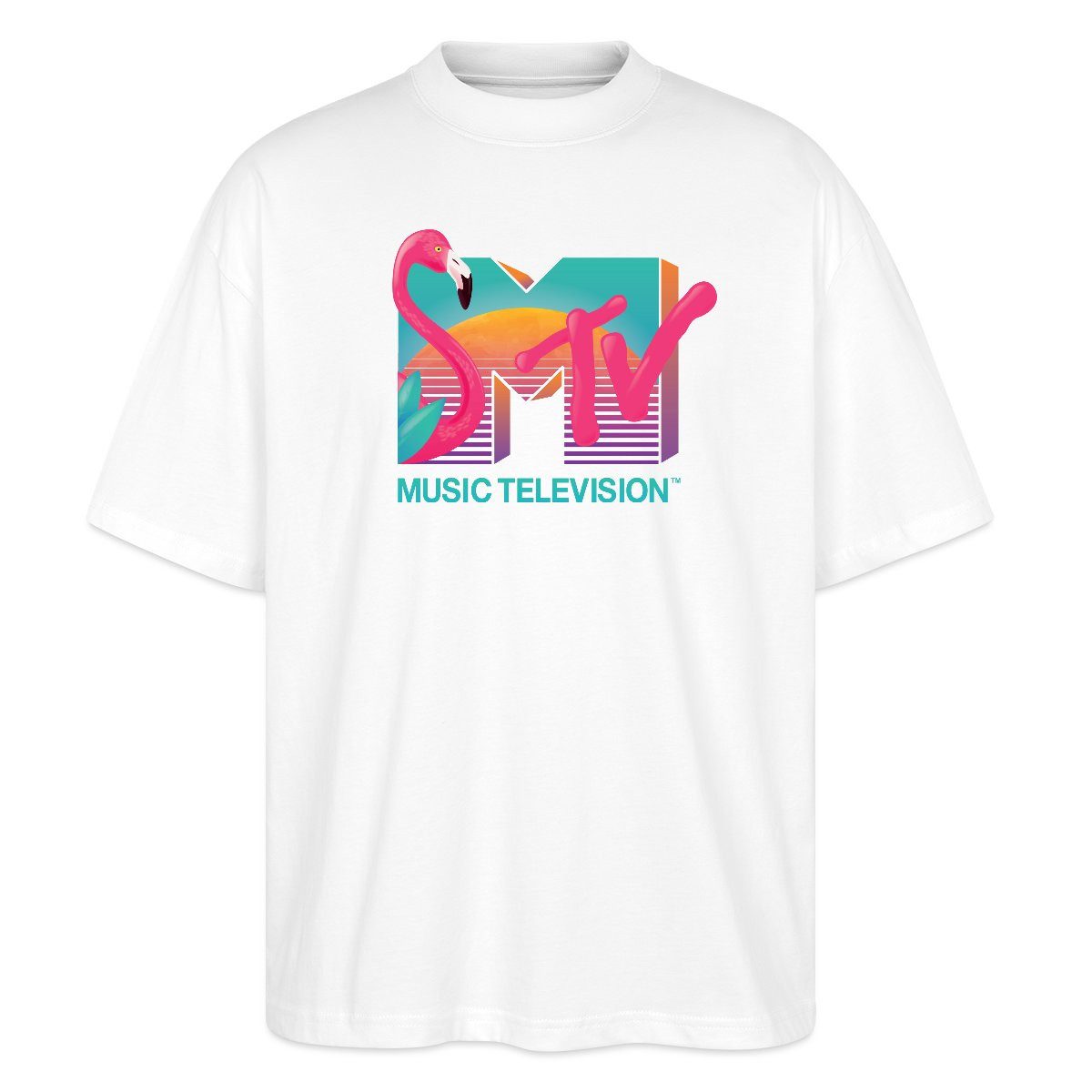 Spreadshirt T-Shirt MTV Music Television Flamingo-Logo Oversize Unisex T-Sh günstig online kaufen