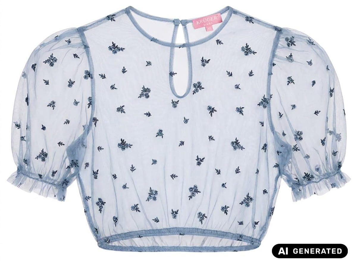 Krüger Madl Dirndlbluse Dirndlbluse Arla blau