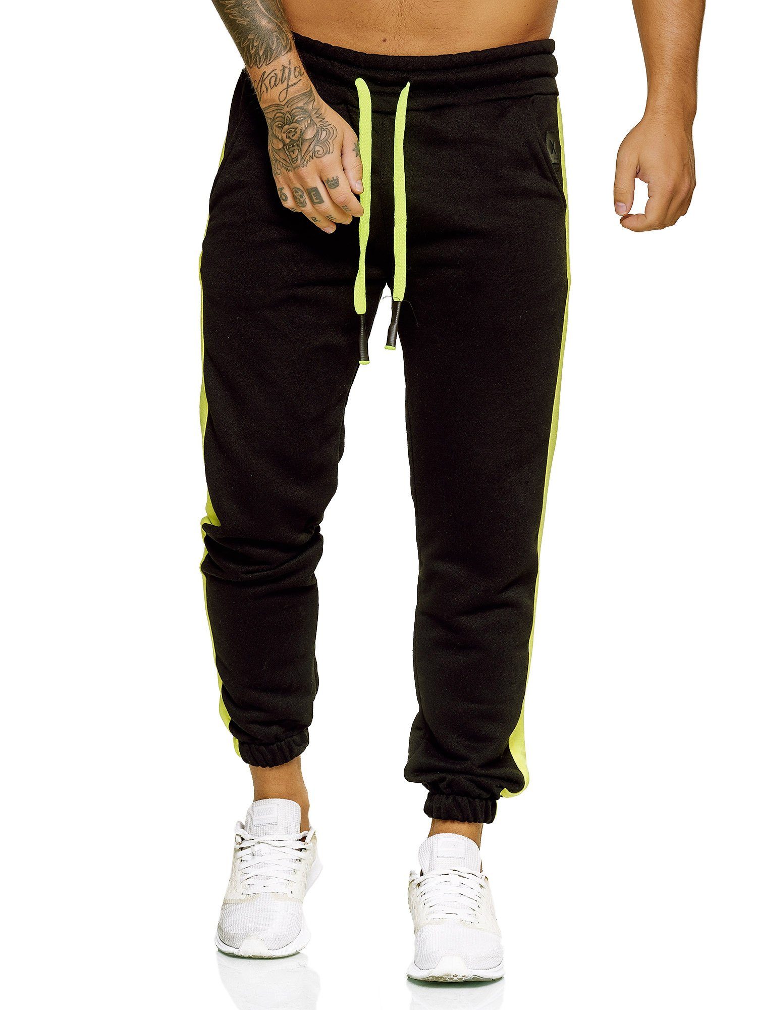 Fitness Trainingshose Code47 Sporthose Jogger Streetwear (1-tlg) Hose Jogginghose Schwarz Jogginghose Gelb