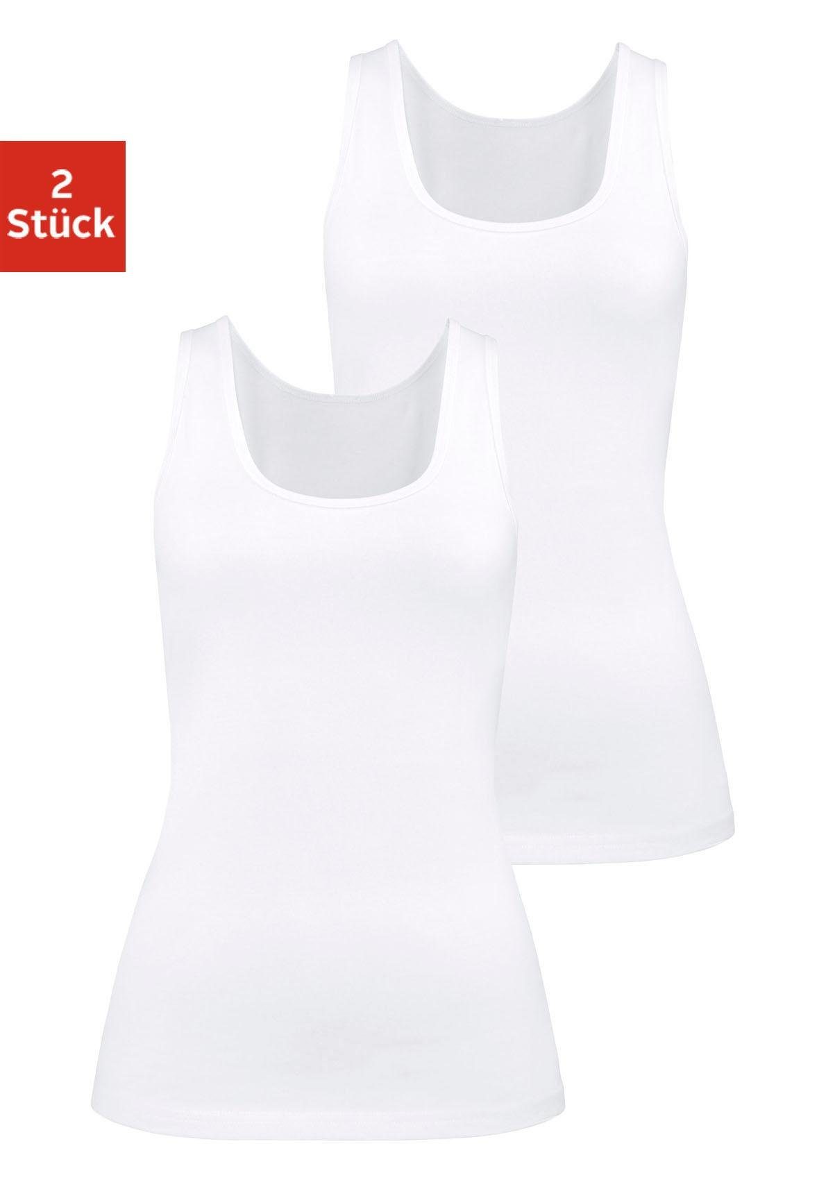 H.I.S Unterhemd (2er-Pack) aus elastischer Baumwoll-Qualität, Tanktop, Unterziehshirt