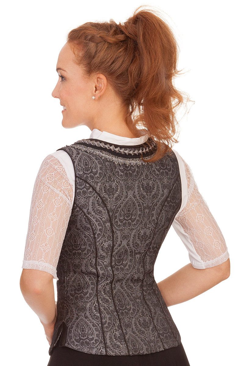 KRÜGER COLLECTION Trachtenbluse Trachtenmieder - SIENNA - anthrazit günstig online kaufen