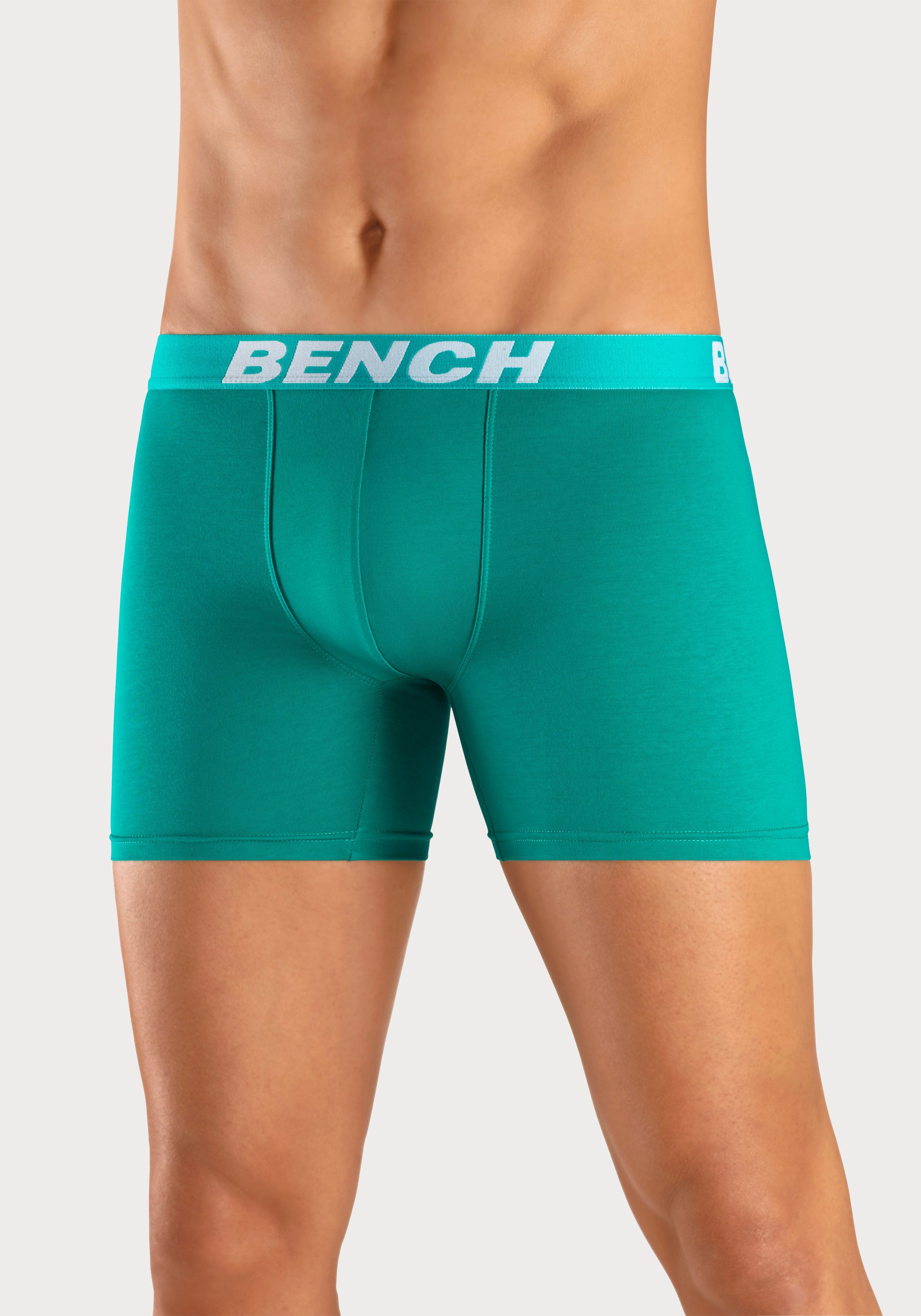 Bench. Boxer Boxershorts für Herren (Packung, 4-St) Unterhose mit längerer Beinform aus Baumwollmischung