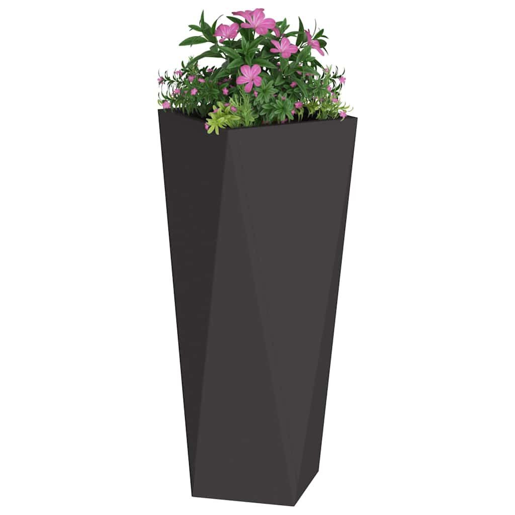 vidaXL Blumentopf Pflanzkübel 2 Stk. Schwarz 30 x 30 x 75 cm Stahl (2 St)