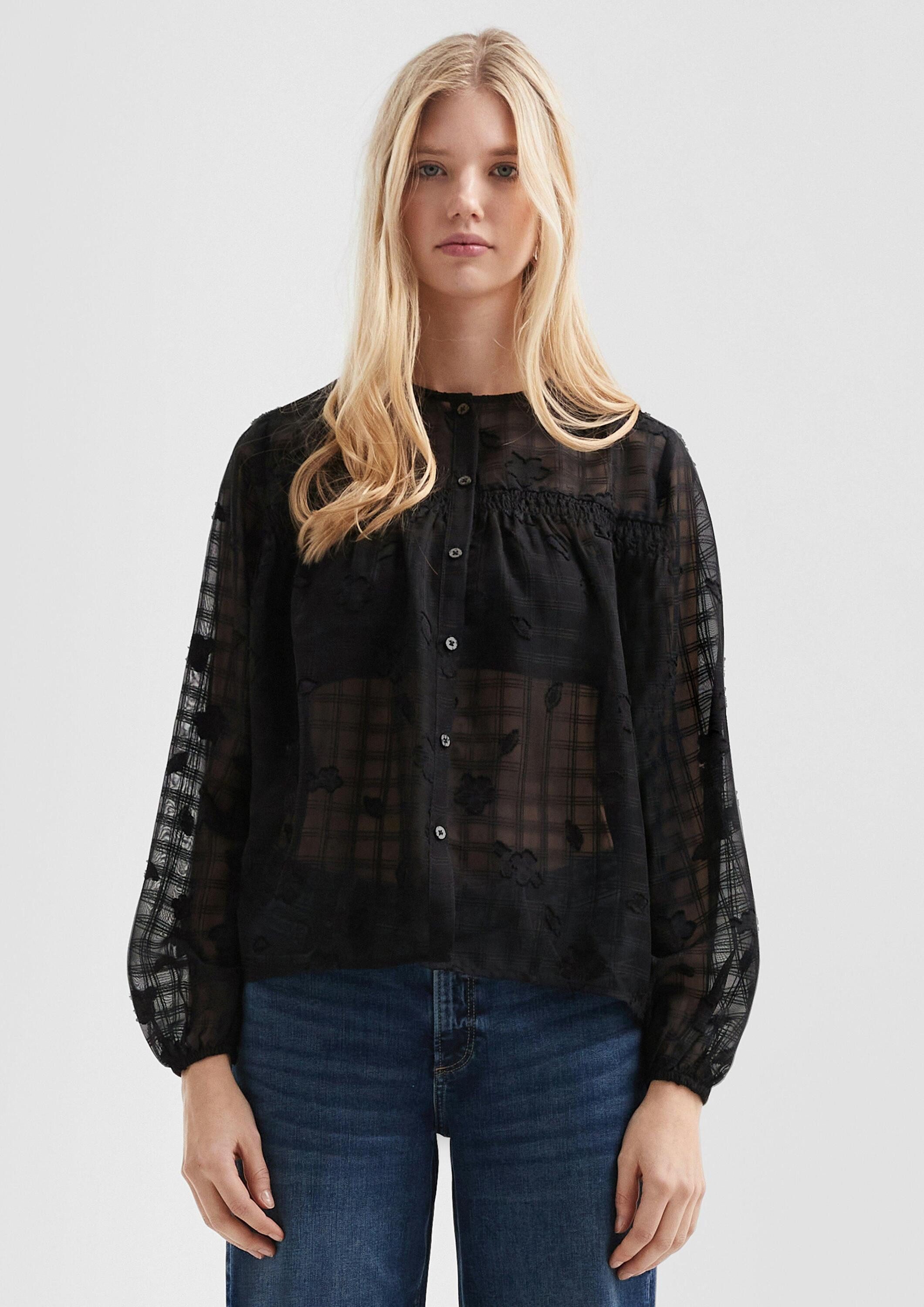 QS Langarmbluse Bluse Leicht transparente Chiffonbluse günstig online kaufen