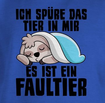 Shirtracer T-Shirt Ich spüre das Tier in mir es ist ein Faultier Statement Sprüche Kinder