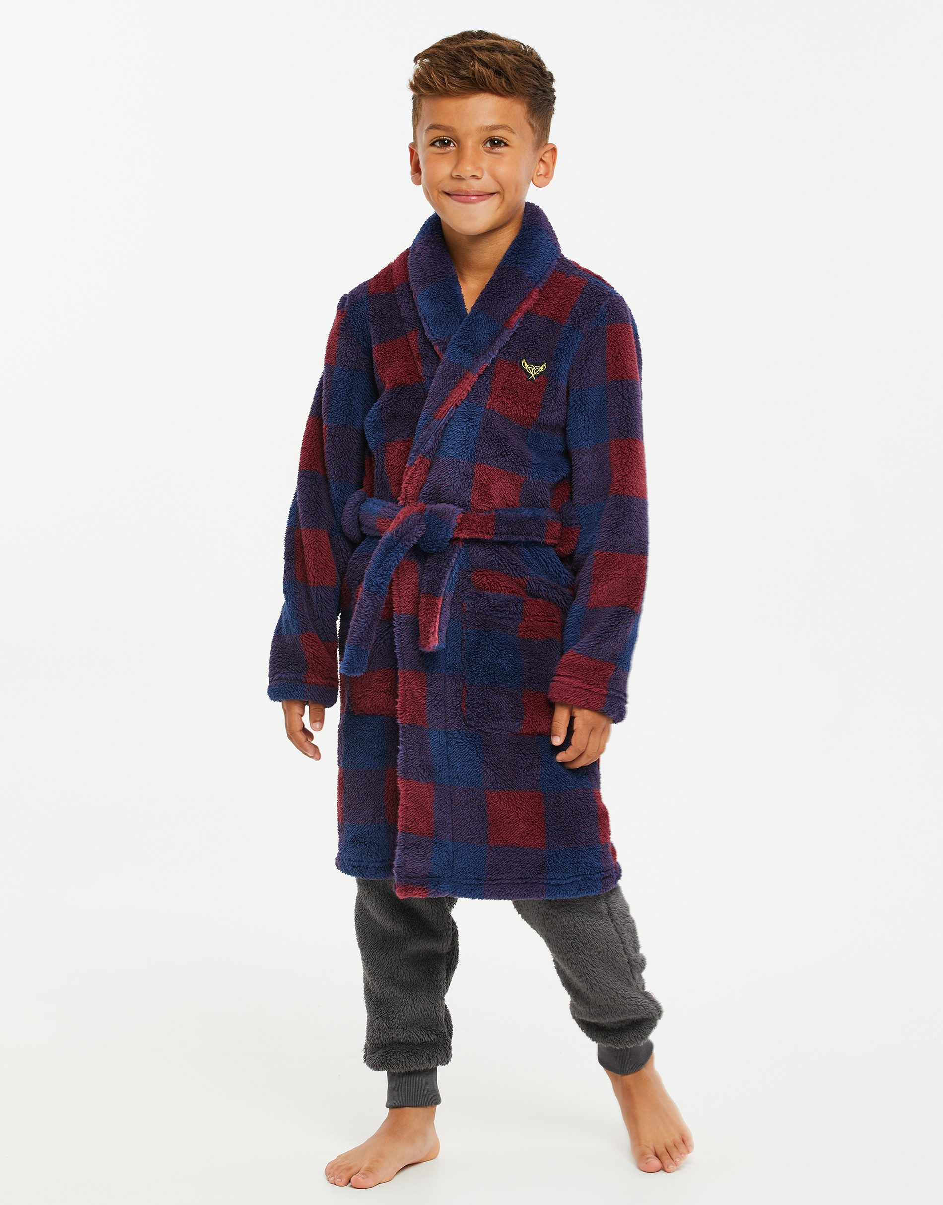 Threadboys Bademantel THB LW Rufus Robe, Kunstfaser, mit praktischem Bindegürtel