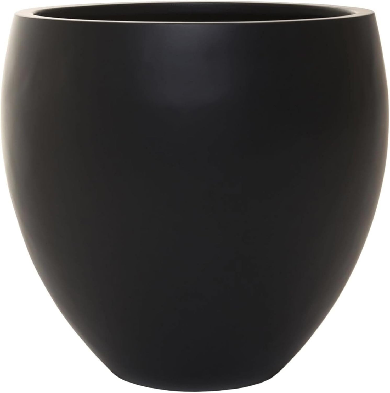 VIVANNO Blumentopf Fiberglas PLUTO Rund - Anthrazit Matt (1 St), 44x40 cm