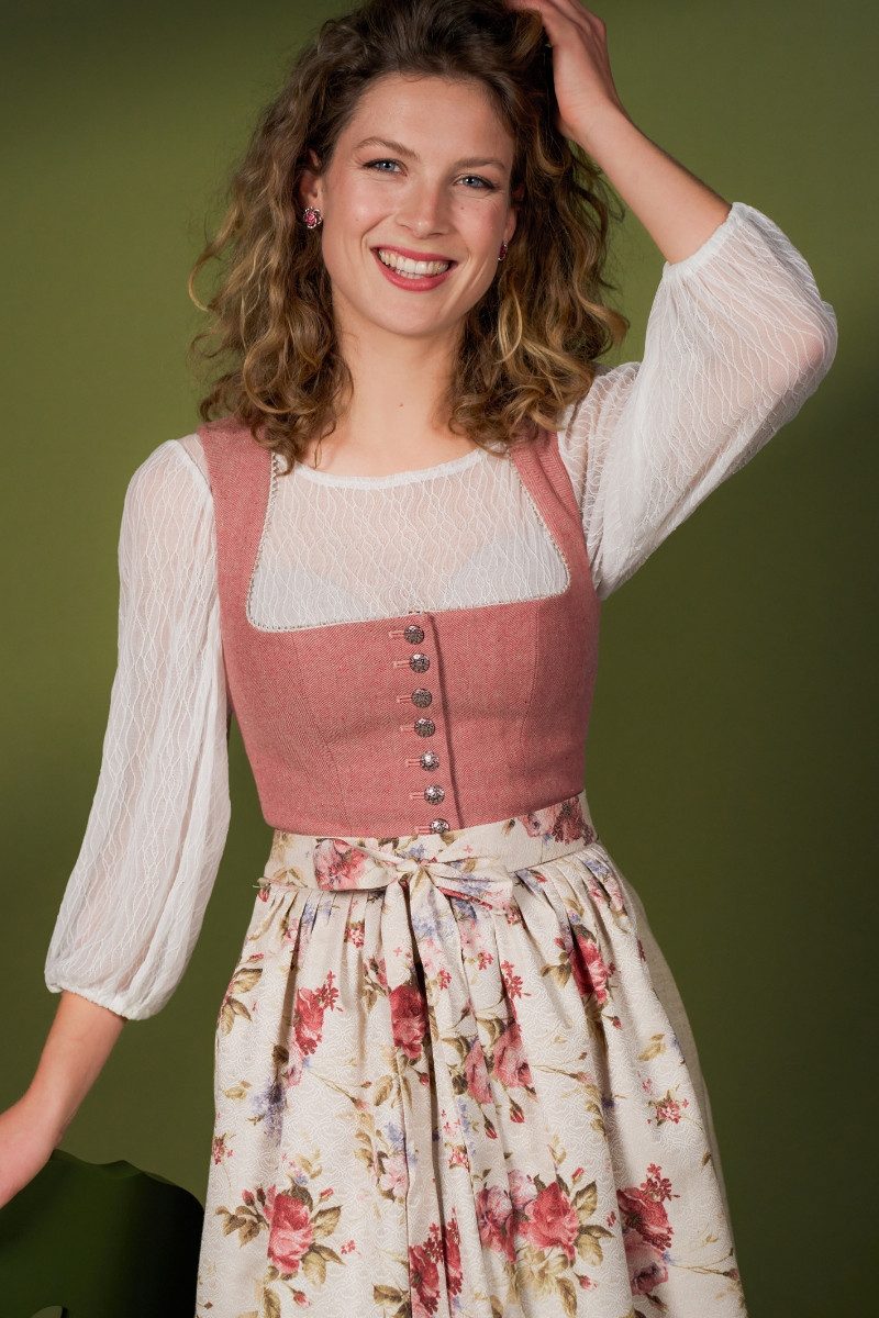 Berwin & Wolff Dirndl Midi Dirndl 2tlg. - PAULEEN - hellrot/beige