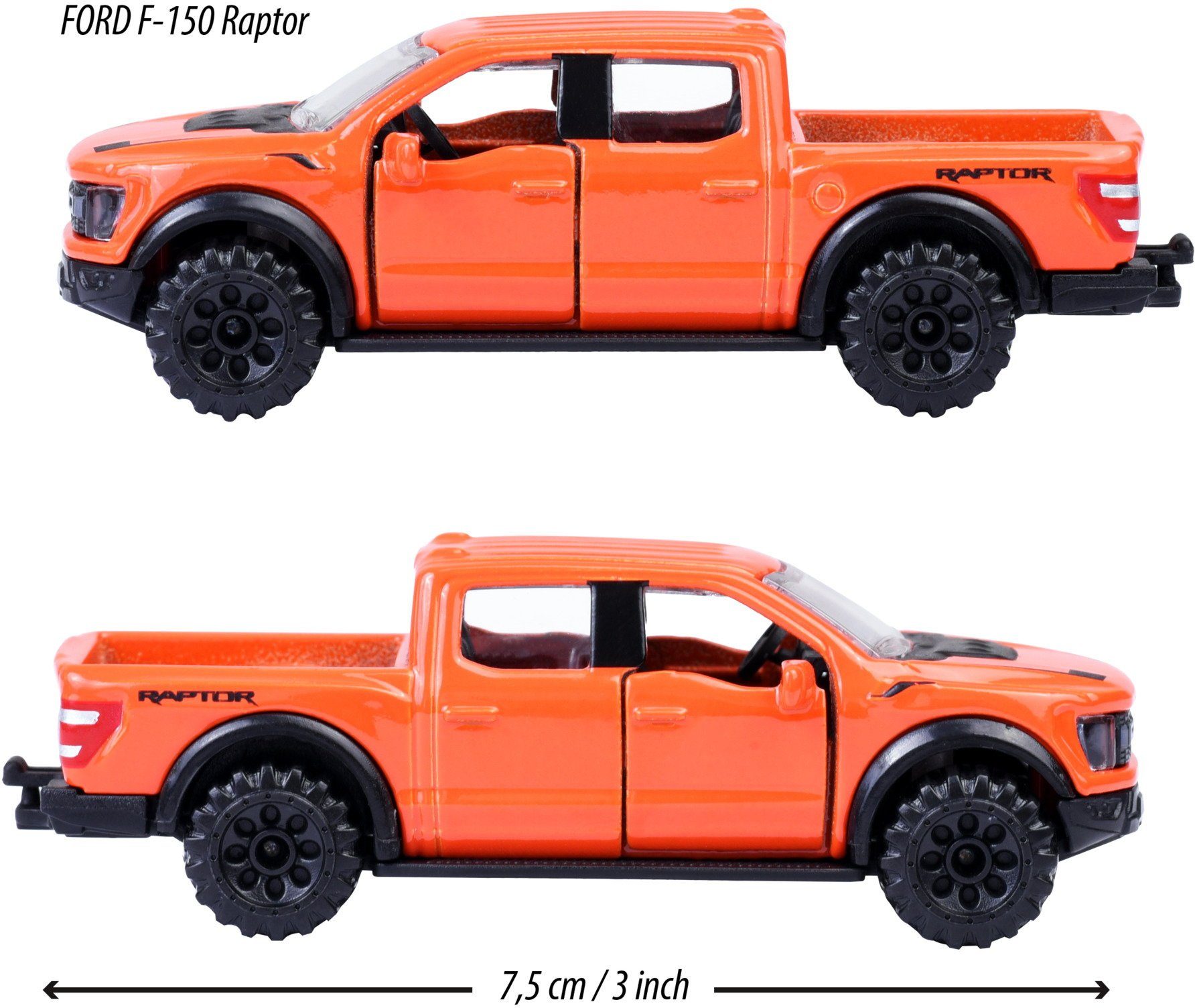 majORETTE Spielzeug-Auto Premium Ford Cars Spielzeugauto orange 212053052Q39 Raptor F-150