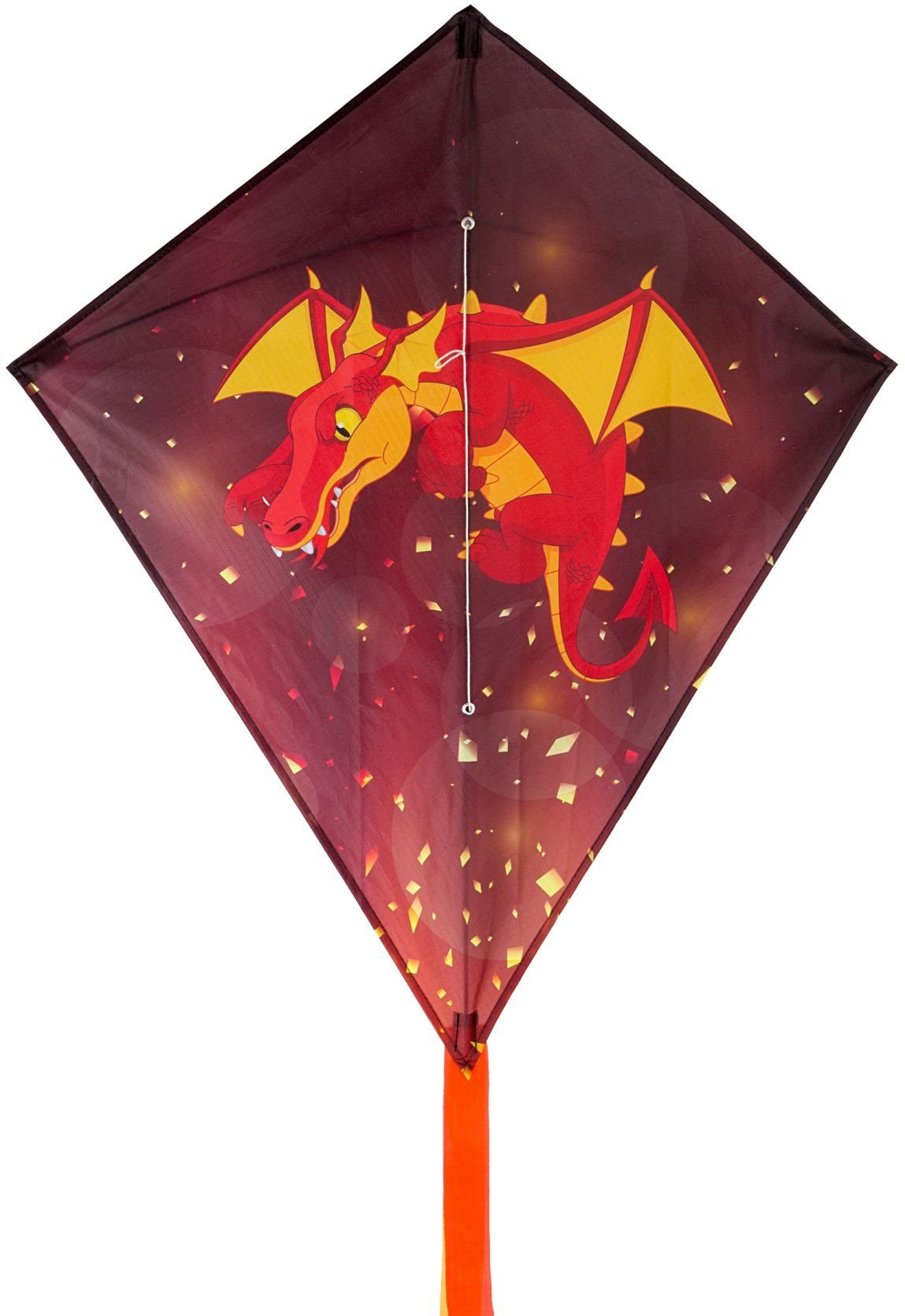 LeNoSa Flug-Drache Diamond Shaped Kite von DRAGON Fly • Fiberglasgestänge • 70x60 cm, • reißfestes Polyamidesegeltuch