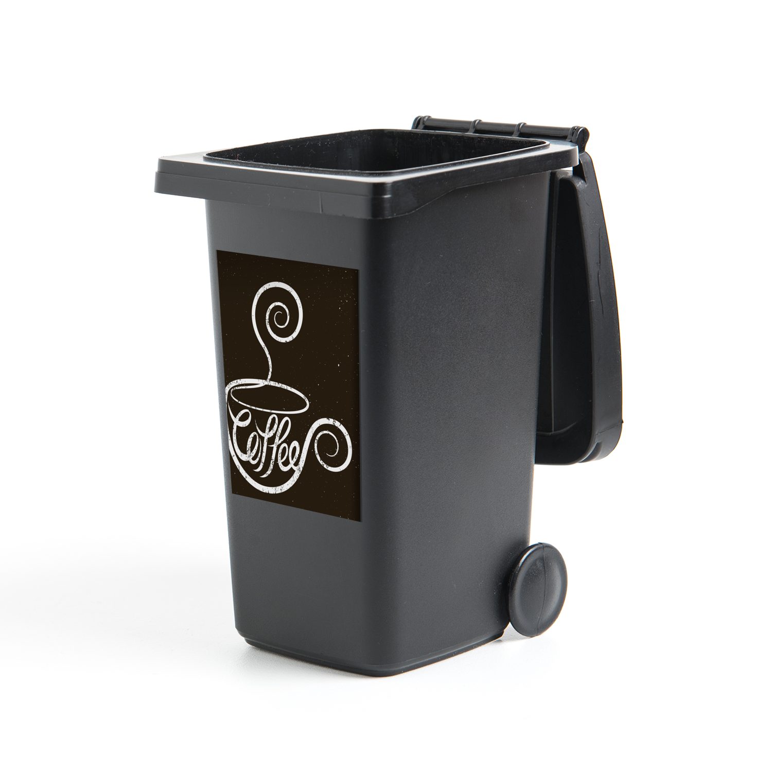 MuchoWow Wandsticker Sprichwörter - Kaffee - Zitate - Retro - Kreidetafel (1 St), Mülleimer-aufkleber, Mülltonne, Sticker, Container, Abfalbehälter
