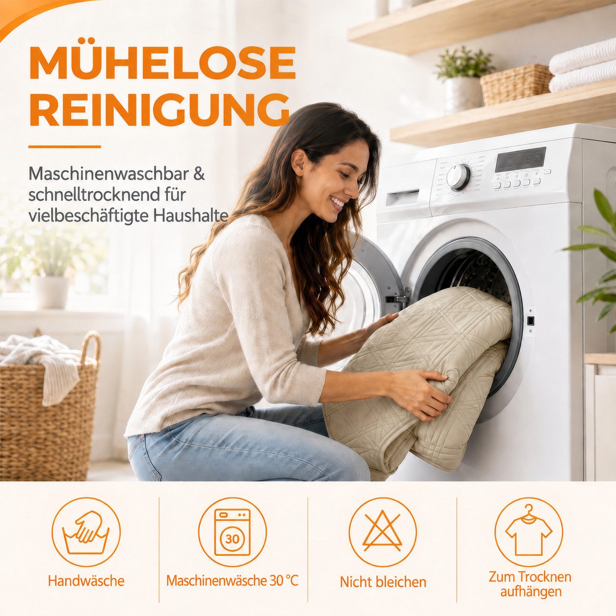 LEMLIT Sesselschoner Wasserdicht Sofabezug mit Seitentaschen,Anti-Slip 1 Sitzer, Sesselüberwurf Sessel überzug, Abnehmbar und Waschbar – Bild 4 von 5