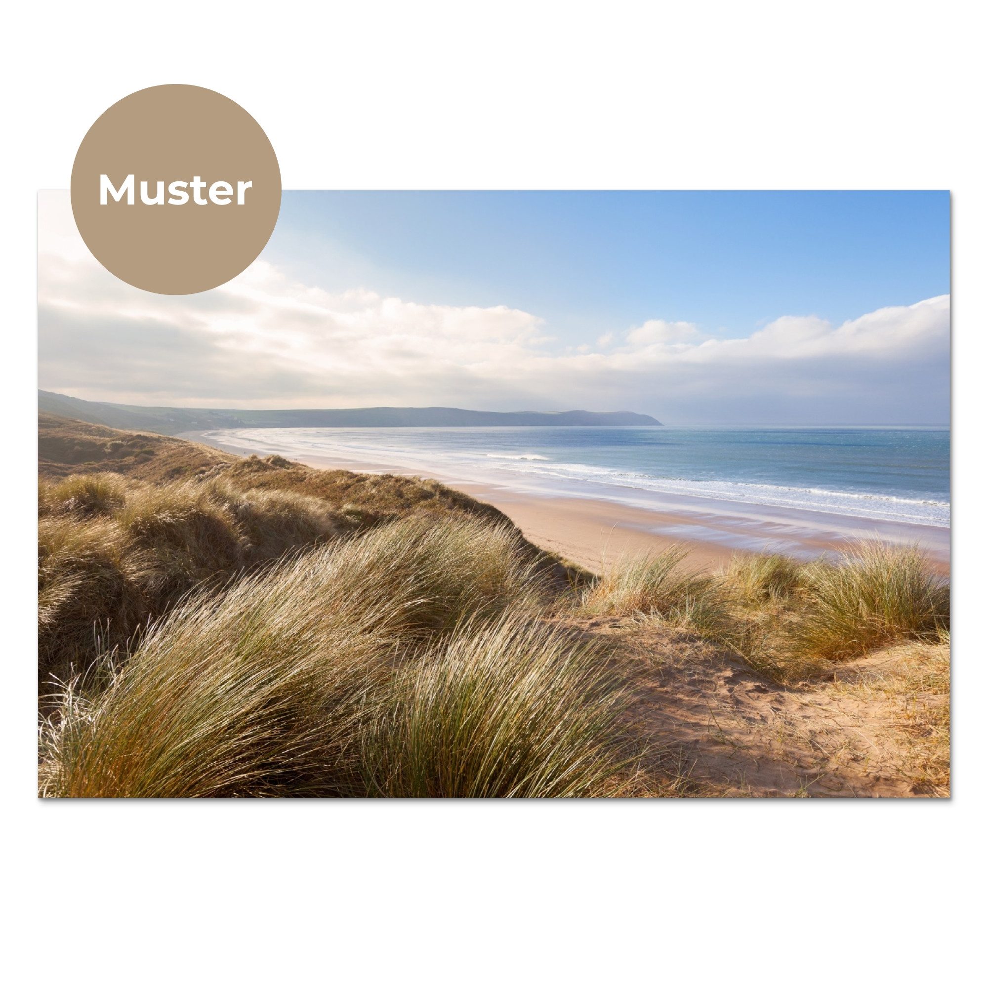 KitchenYeah Küchenrückwand Muster selbstklebend (keine Folie) Düne - Strand - Wasser, (1-tlg), Spritzschutz, Küche, Rückwand, Küchenwand, Küchenfront, 30x20 cm