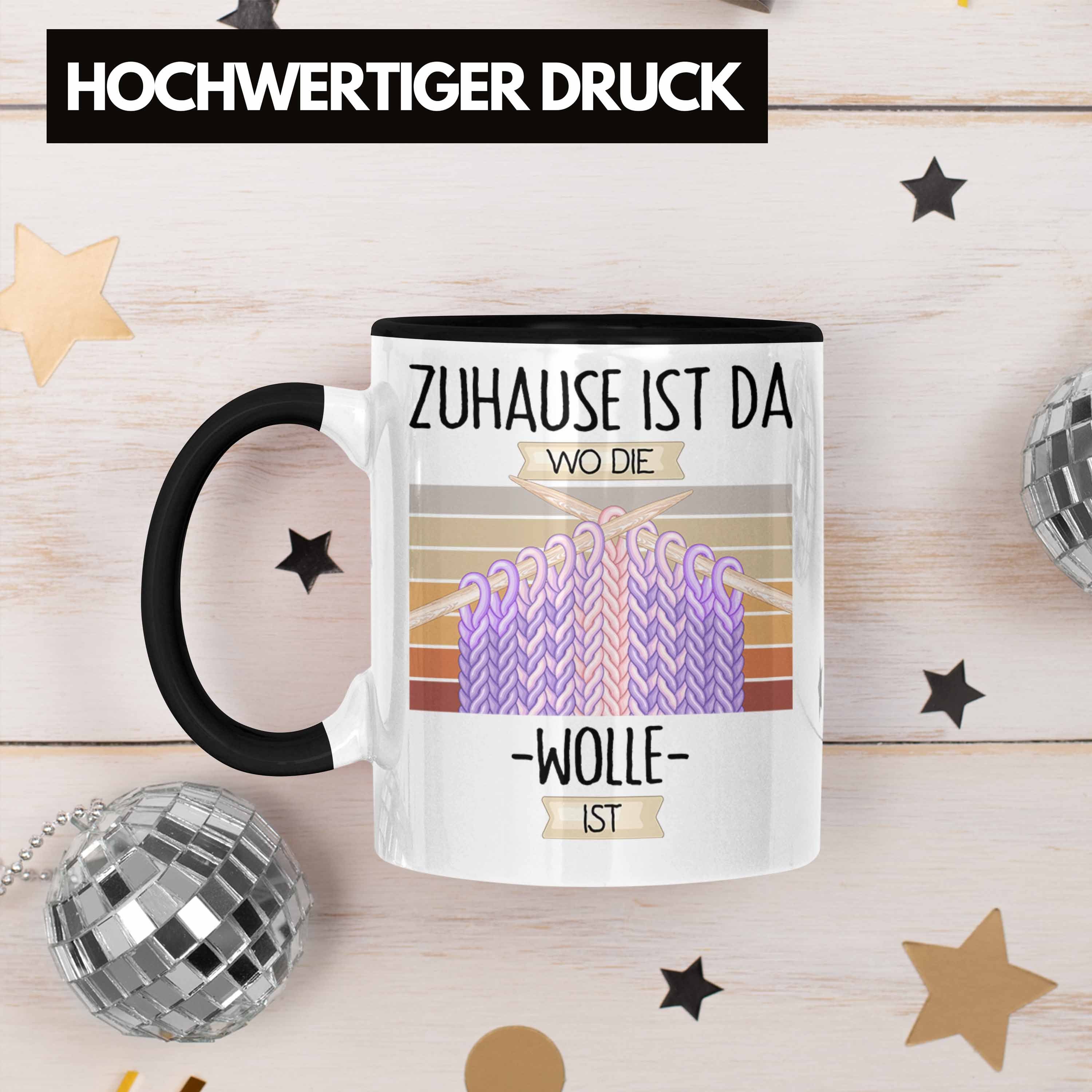 Tasse Geschenk Lustiger I Spruch Stricken Zuhause Schwarz Trendation Tasse Häckeln Geschenkidee